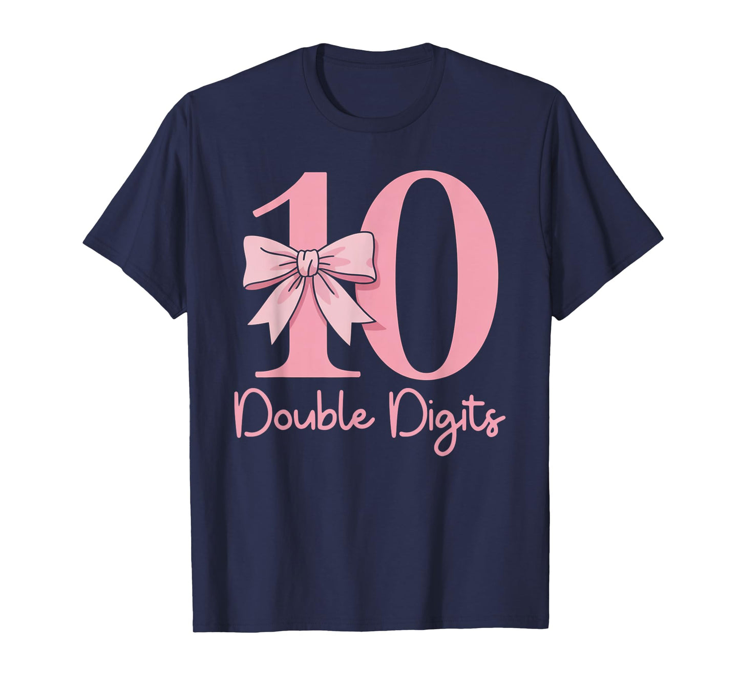 10 Double Digits 10th Birthday Coquette 10 Year Old Girl T-Shirt