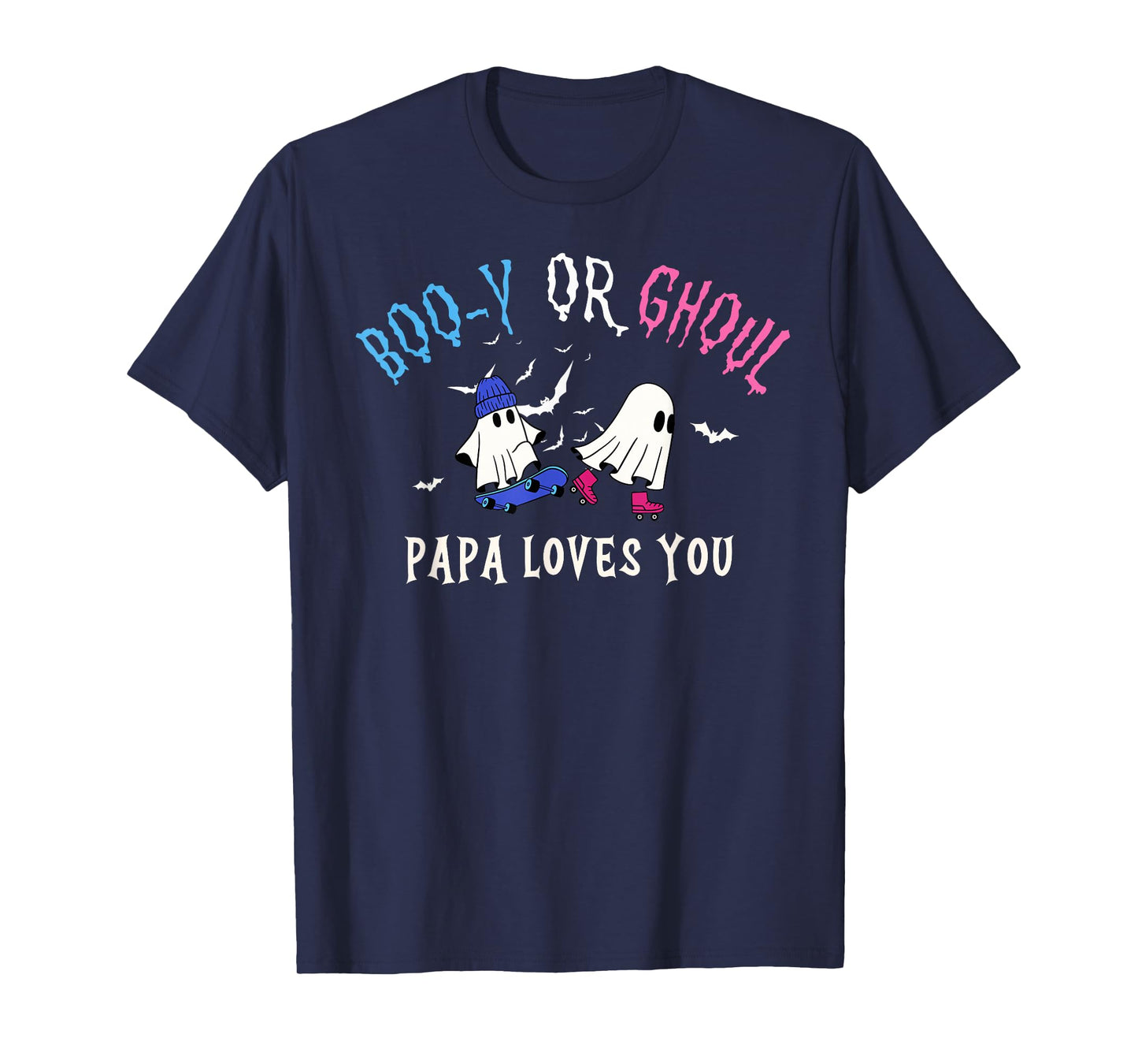 Boo-y Or Ghoul PAPA Loves You Halloween Funny Gender Reveal T-Shirt