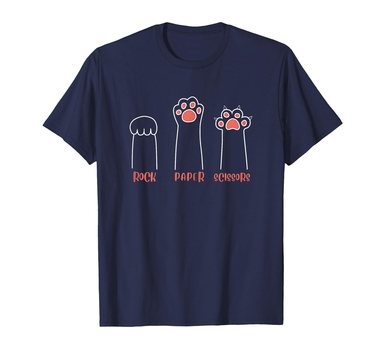 Rock Paper Scissors Hand Game Cute Paw Funny Cat T-Shirt
