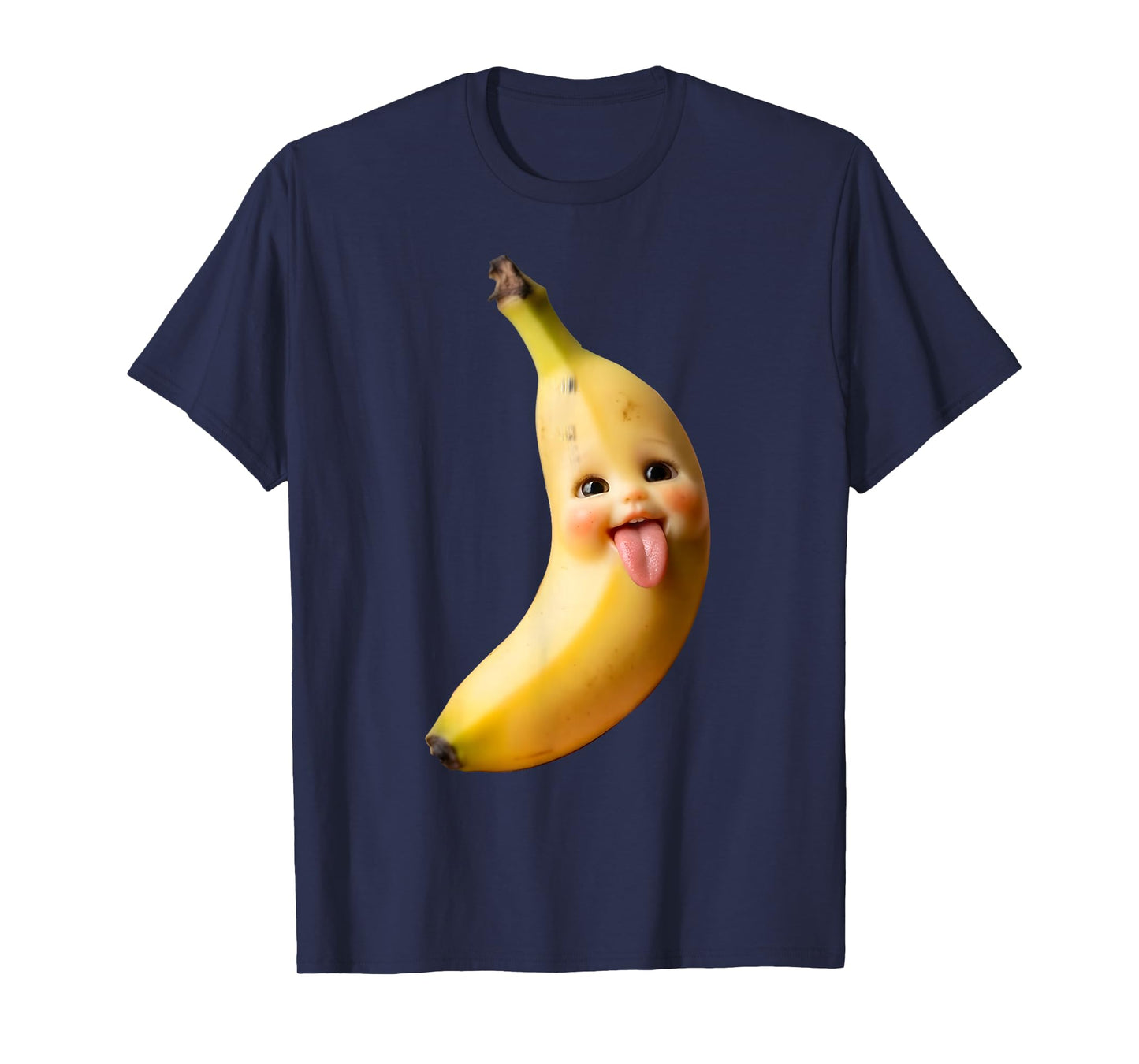 Funny Silly AI Banana Gen z Meme BrainRot Humor Tongue Out T-Shirt