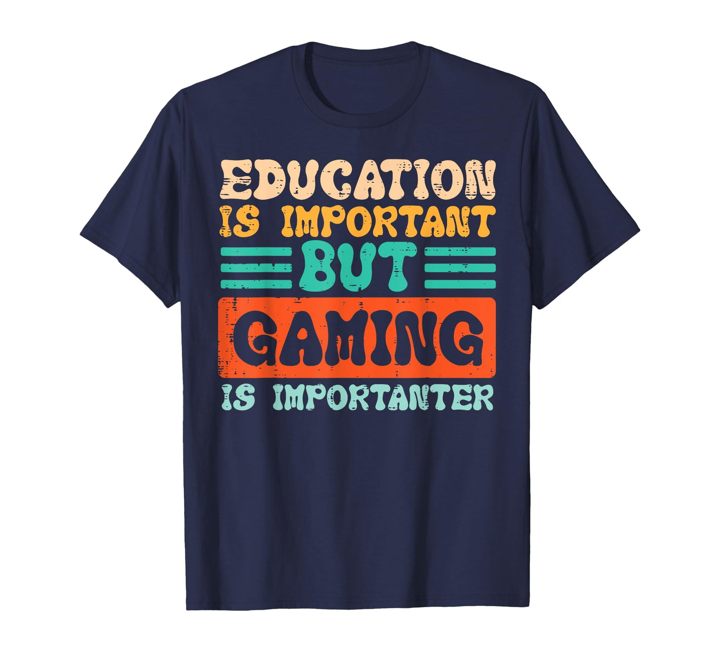 Education Important Gaming Importanter Gamer Boys Kids Men T-Shirt