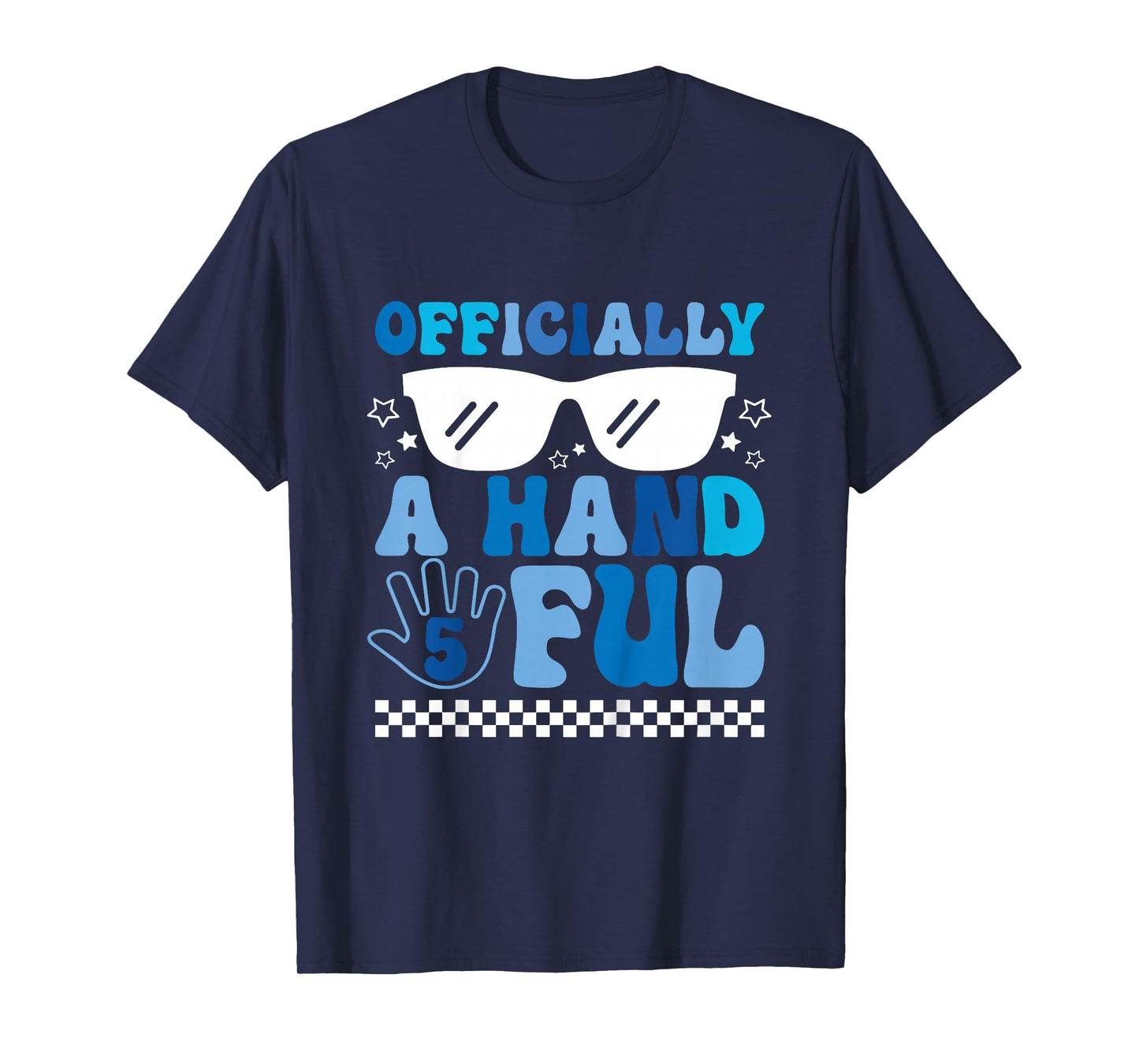 Kids Kids I'm Officially a Handful 5th Birthday Party Funny Boy T-Shirt
