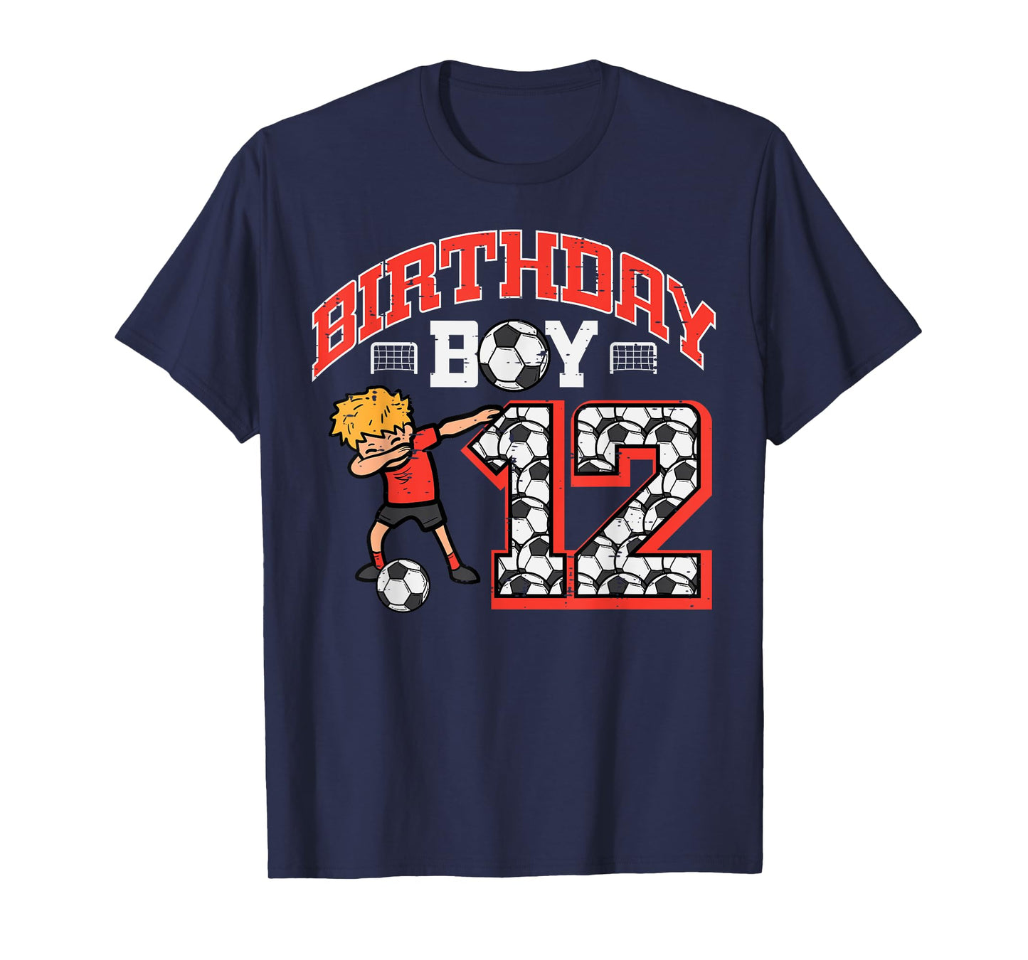 Birthday Boy 12 Soccer Dab 12th Year Old Bday Sport Boys Kid T-Shirt