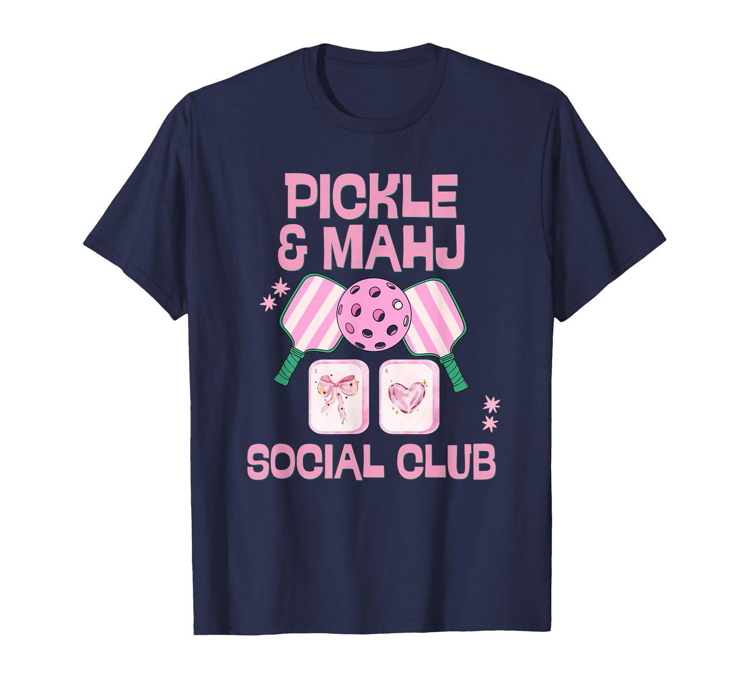Pickle and Mahj Mahjong and Pickleball Social Club mah Jong T-Shirt