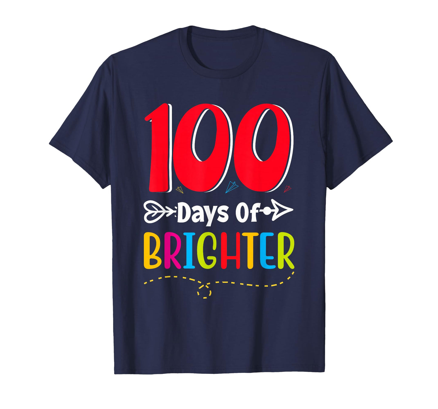 100 Days Brighter 100th Day of School Boys Kids T-Shirt