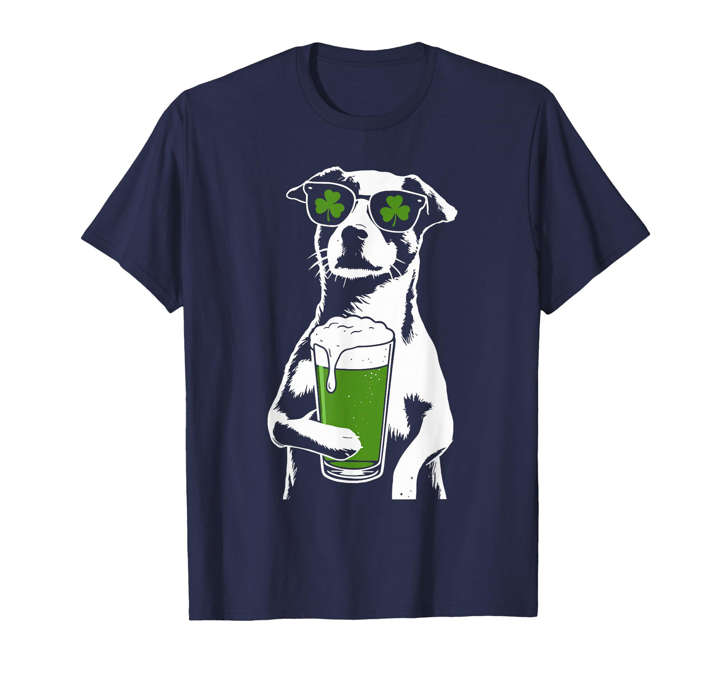 Dog Beer St Patty's Shamrock Funny St Patrick's Day T-Shirt