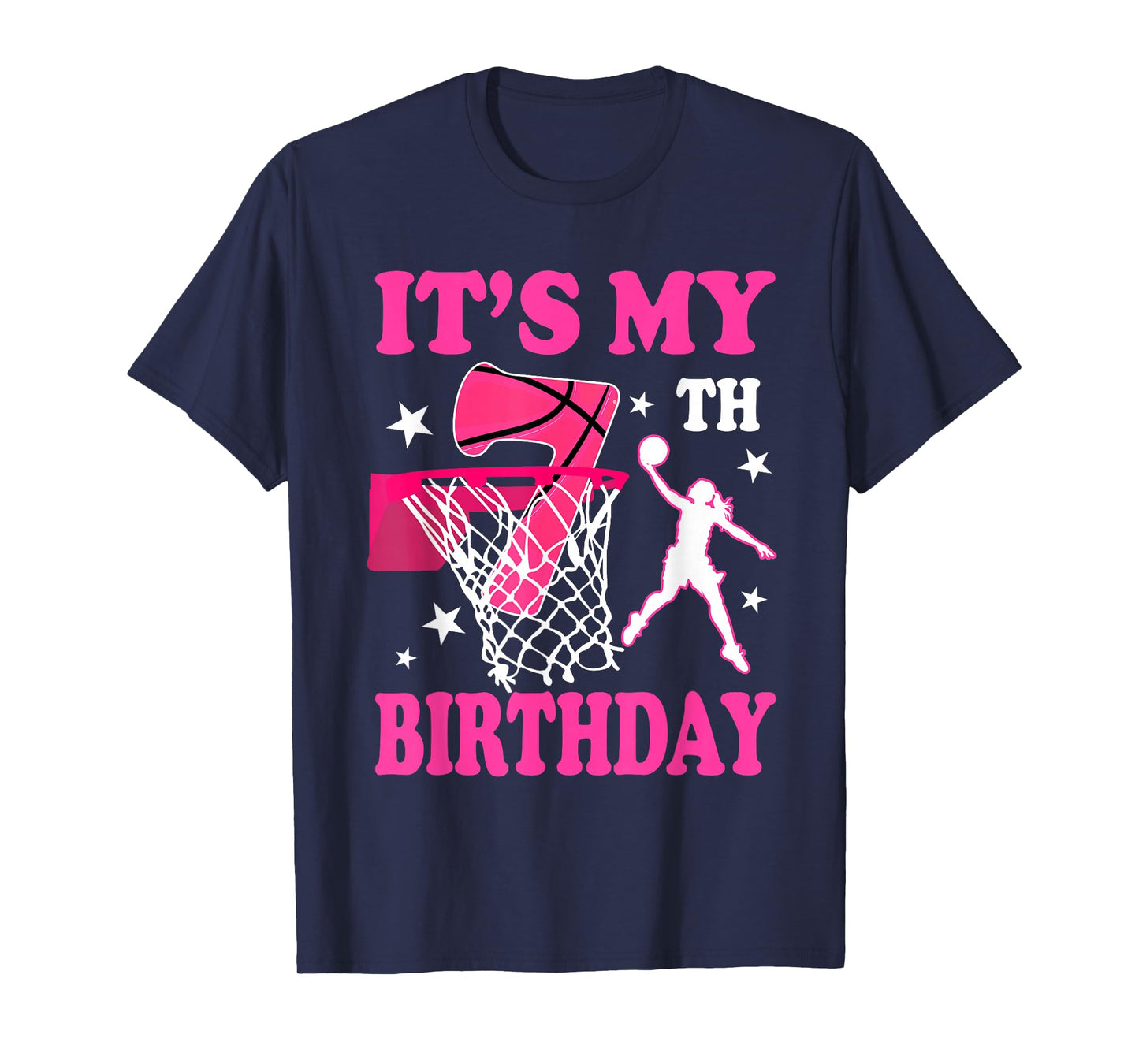It's My 7th Birthday Girl Basketball Party 7 Years Old T-Shirt