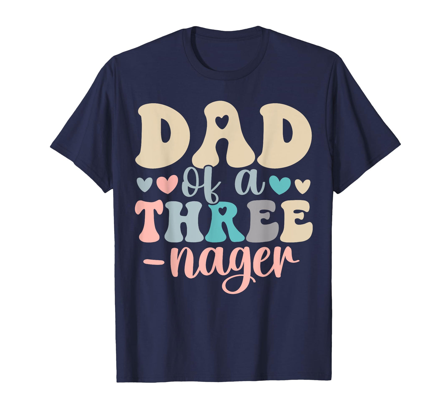Dad Of A Threenager 3rd Birthday Matching Family Boho T-Shirt