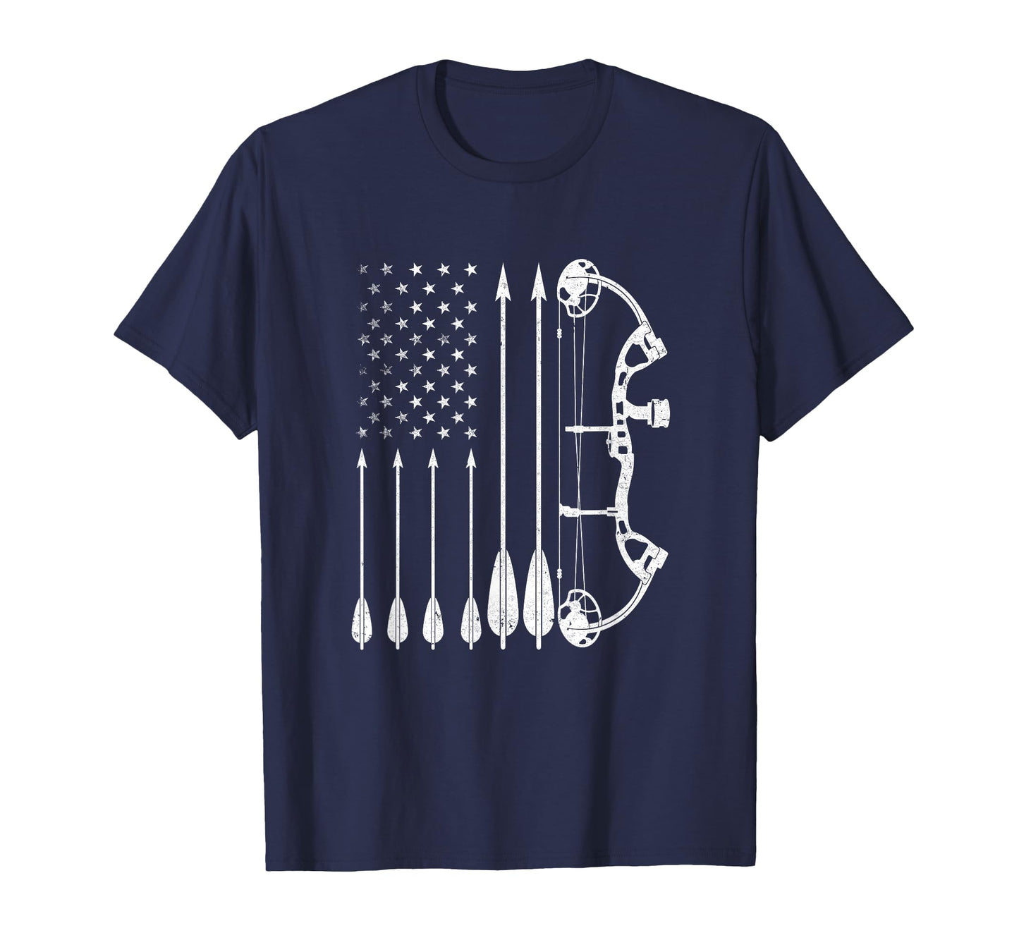 American Flag Bowhunting Bow Archery For Deer Hunter Hunting T-Shirt