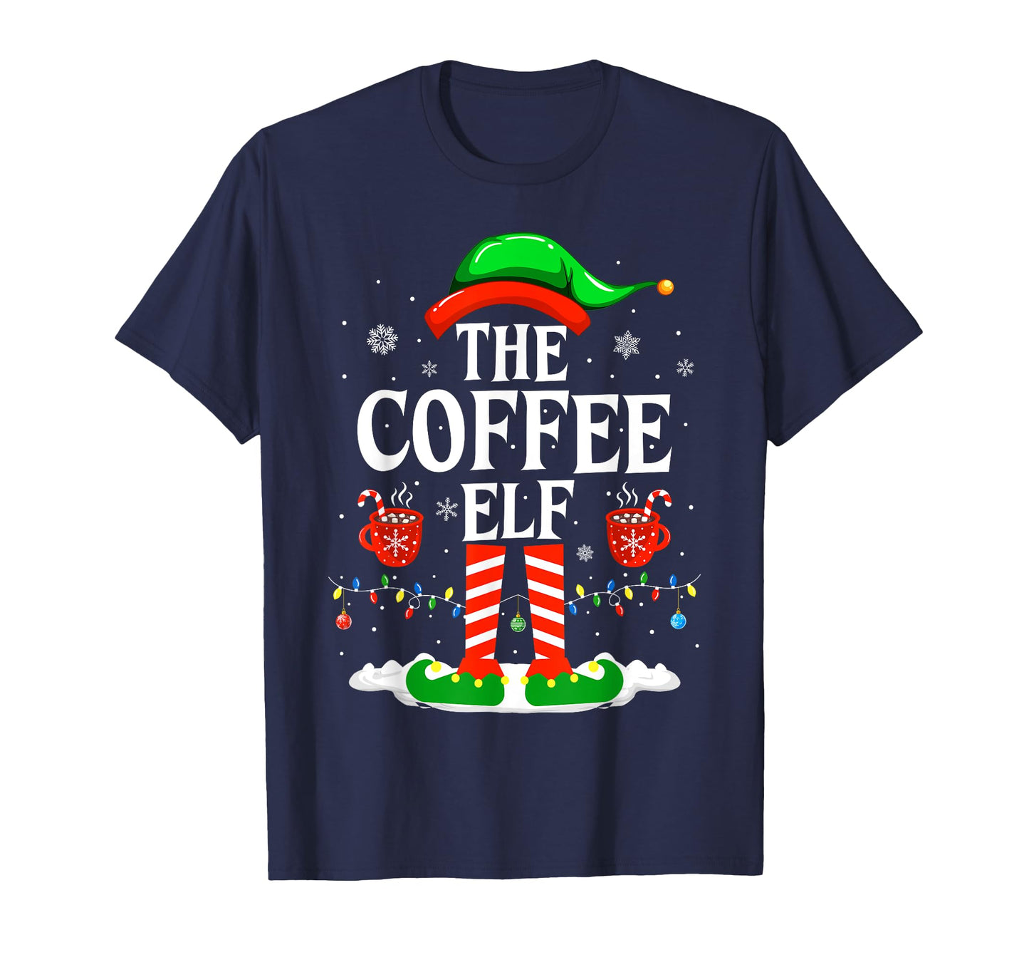 The Coffee Elf Funny Family Matching Christmas Coffee T-Shirt