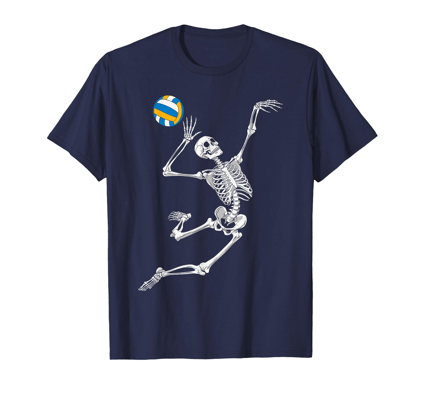 Funny Skeleton Playing Volleyball Lovers Spooky Halloween T-Shirt