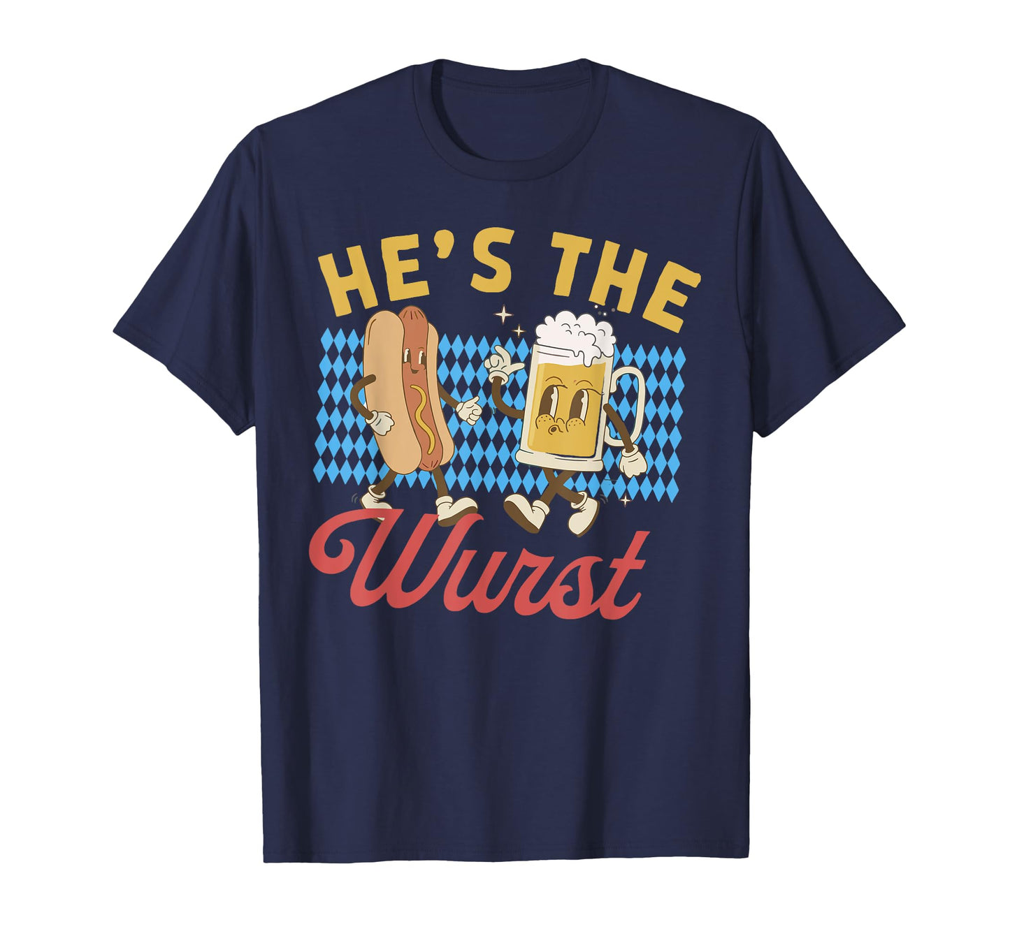 Funny Oktoberfes Hes the Wurst Shes a Brat Couples Matching T-Shirt