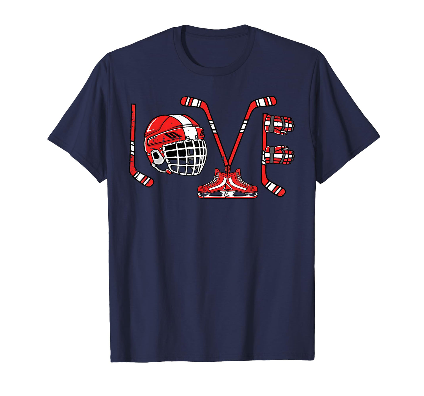 Valentines Day Love Ice Hockey Items Men Boys Kids Teens T-Shirt