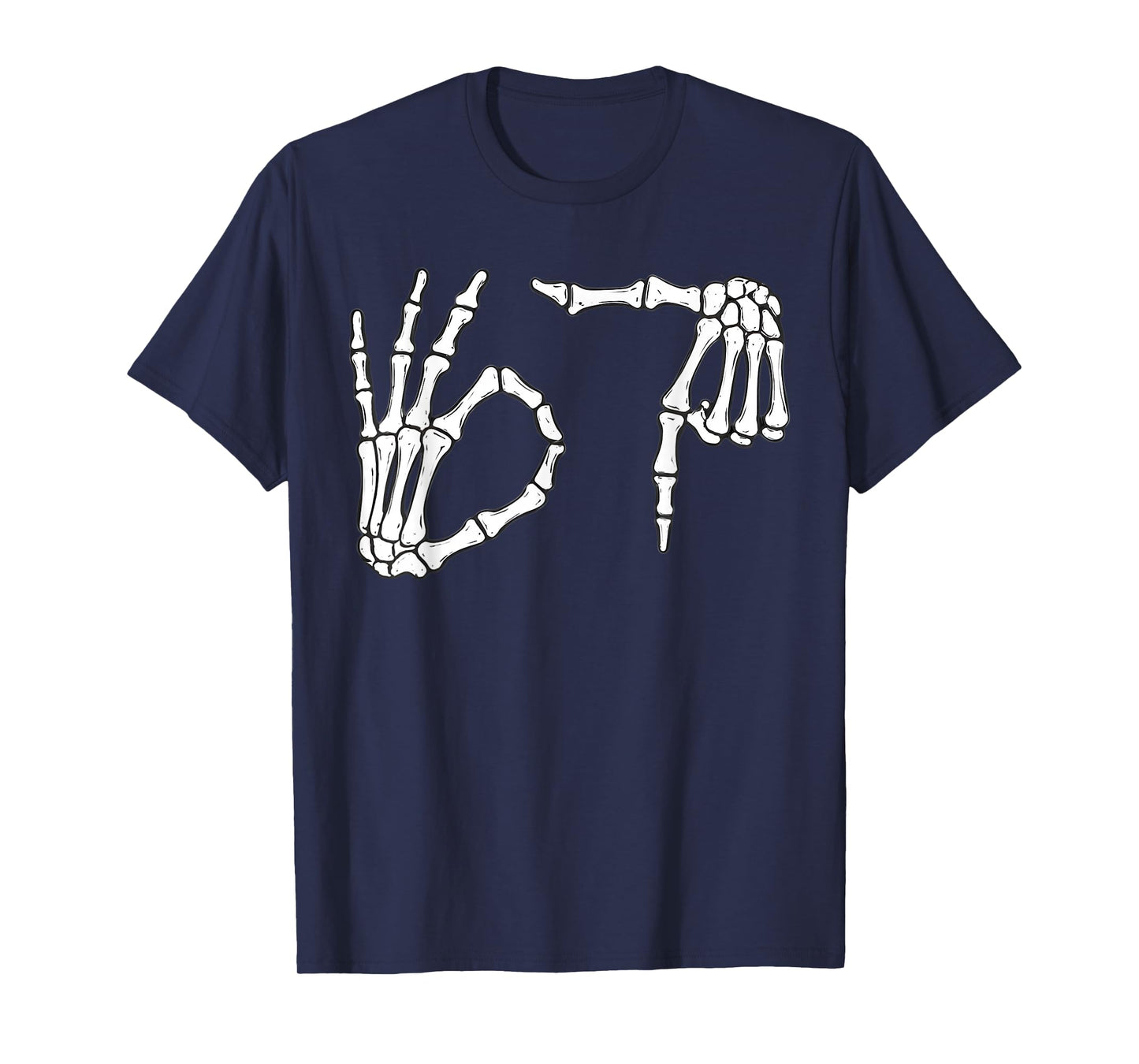 Funny Six Seven 6 7 Meme 67 Skeleton Hand Halloween Costume T-Shirt