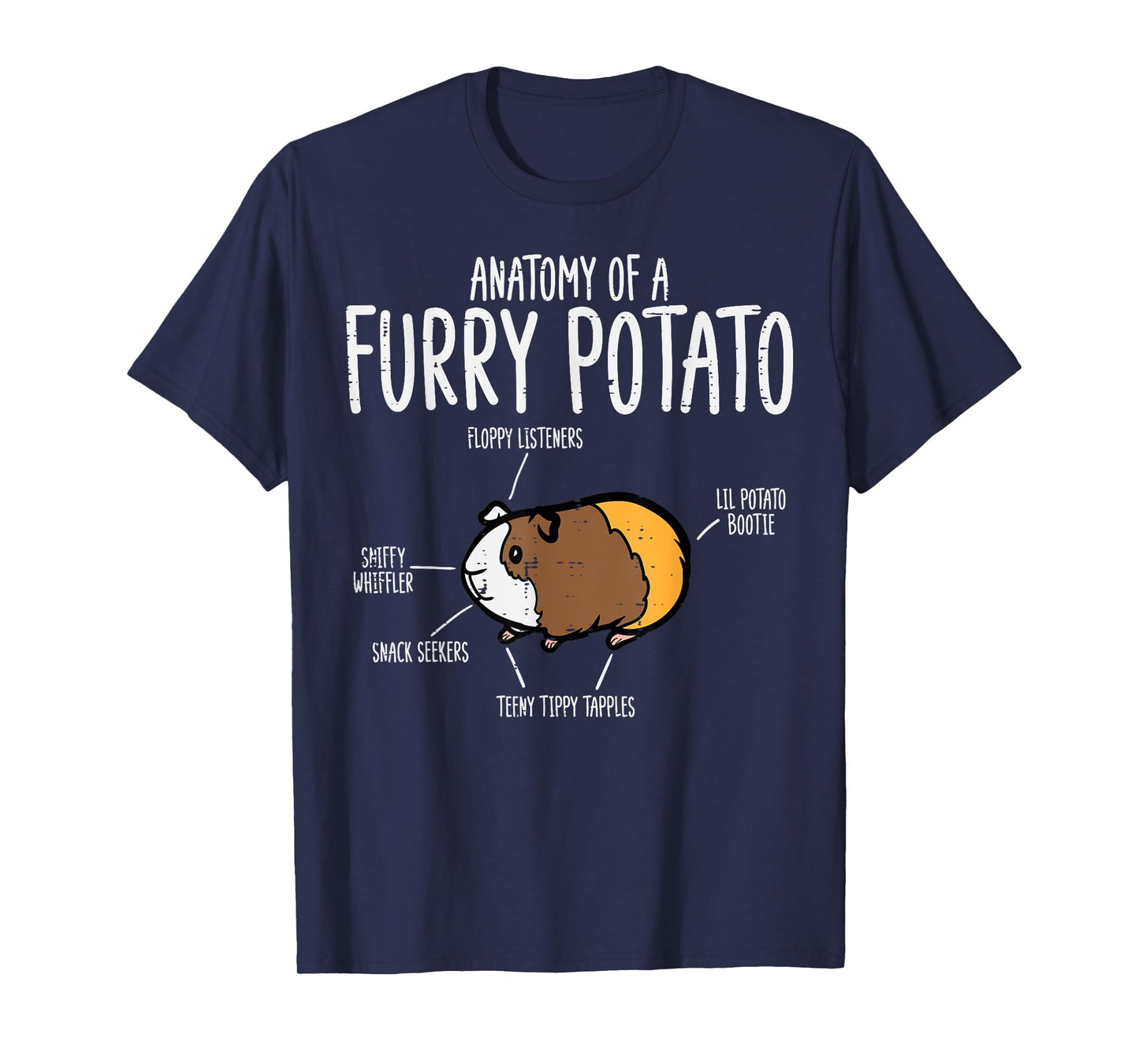 Guinea Pig Anatomy Of Furry Potato Funny Cavy Men Women Kids T-Shirt