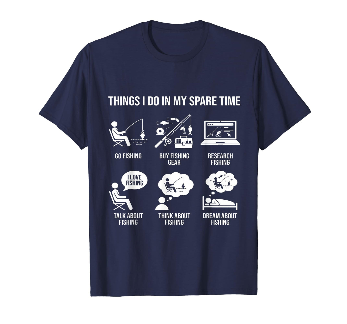 Things I Do in My Spare Time Fisherman Men Bass Fishing T-Shirt