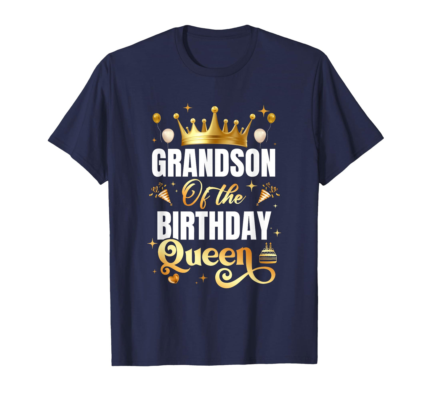 Grandson Of The Birthday Queen Funny Matching Birthday Party T-Shirt
