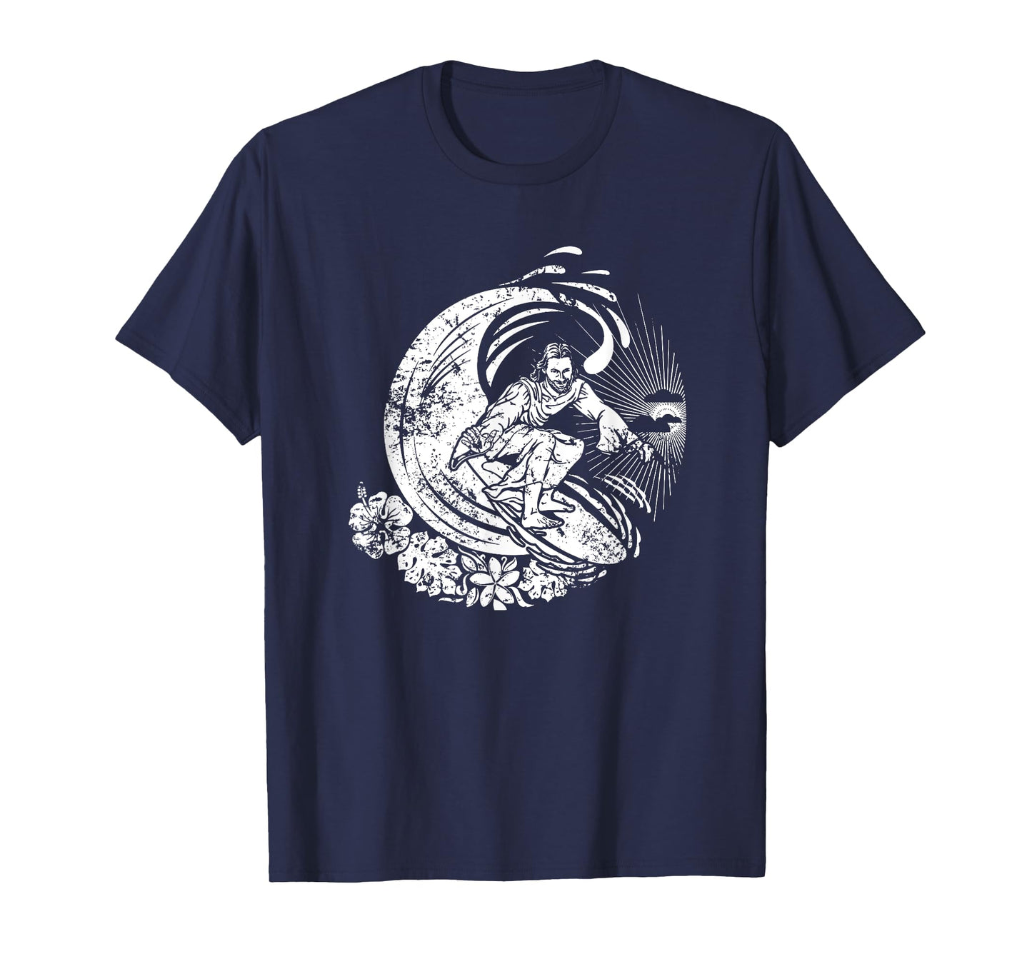 Surfing Jesus Vintage Distressed T-Shirt