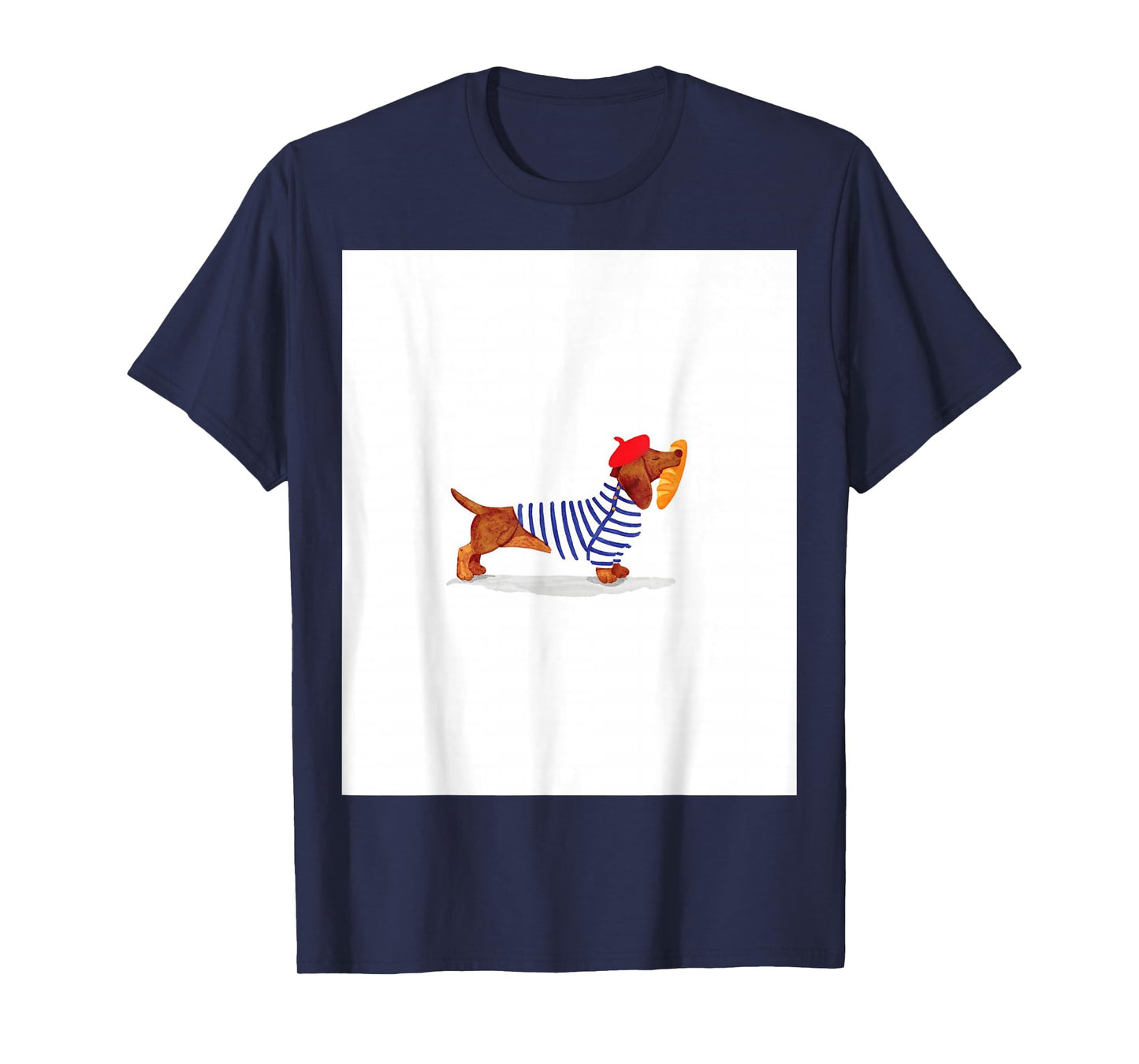 Dachshund Beret Baguette Cute French Doxie T-Shirt