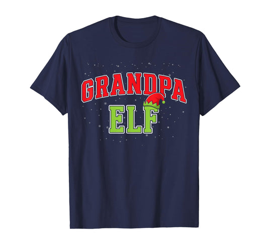 Grandpa Elf Christmas Family Matching Group Xmas Grandfather T-Shirt