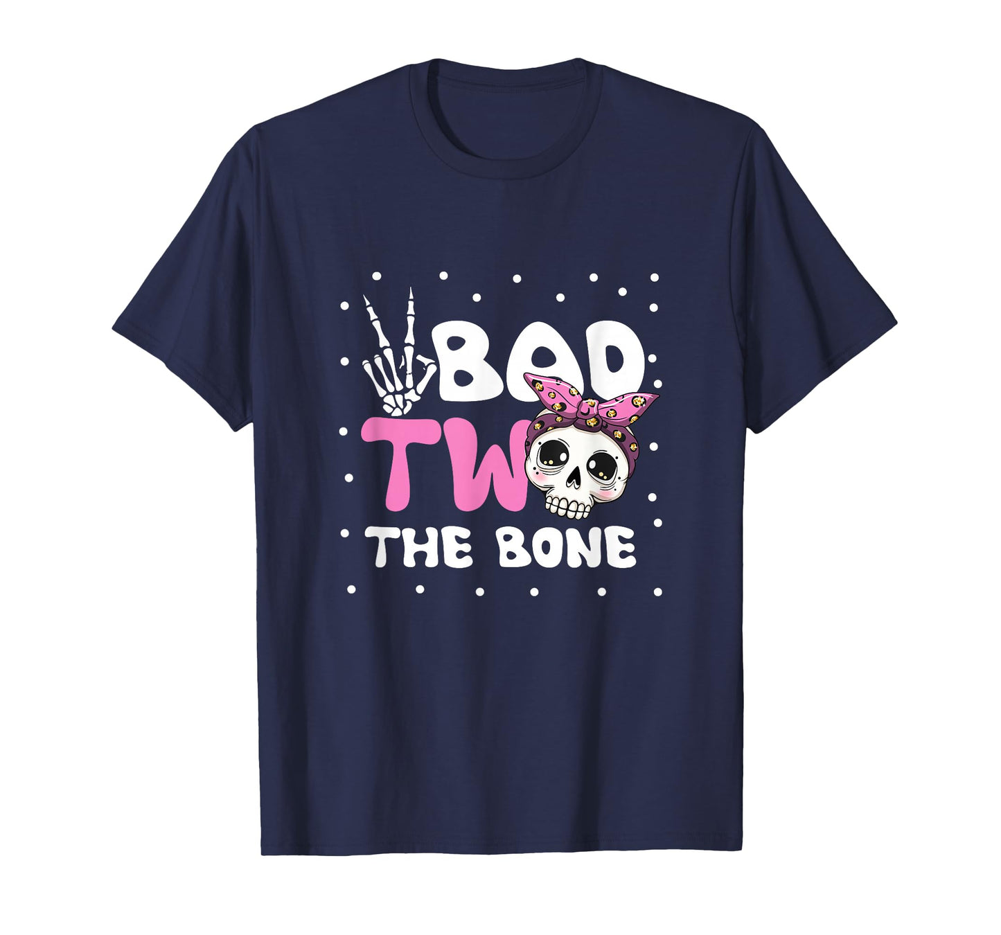 Bad Two The Bone Toddler Halloween 2nd Birthday Checkered T-Shirt