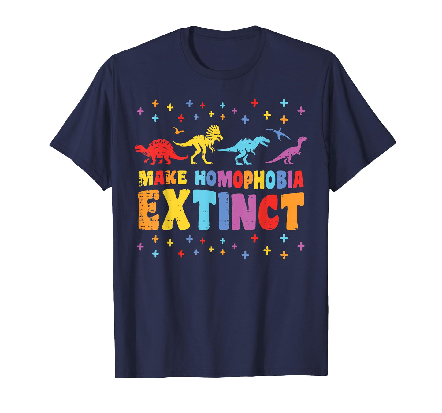 Gay Pride Month Dinosaurs Extinct LGBTQ Ally Rainbow Kids T-Shirt