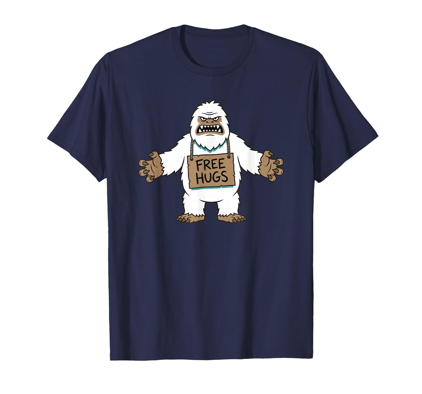Funny Abominable Snowman Free Hugs Bigfoot Sasquatch T-Shirt