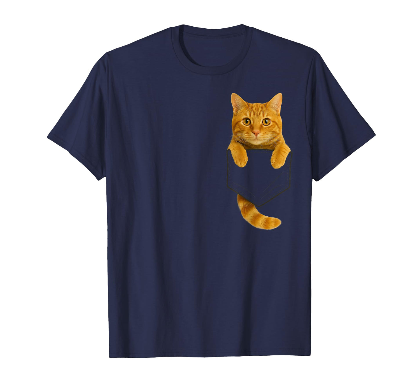Cute Tabby Cat Pocket Funny Gifts Cat Mom Cat Dad Cat Lover T-Shirt