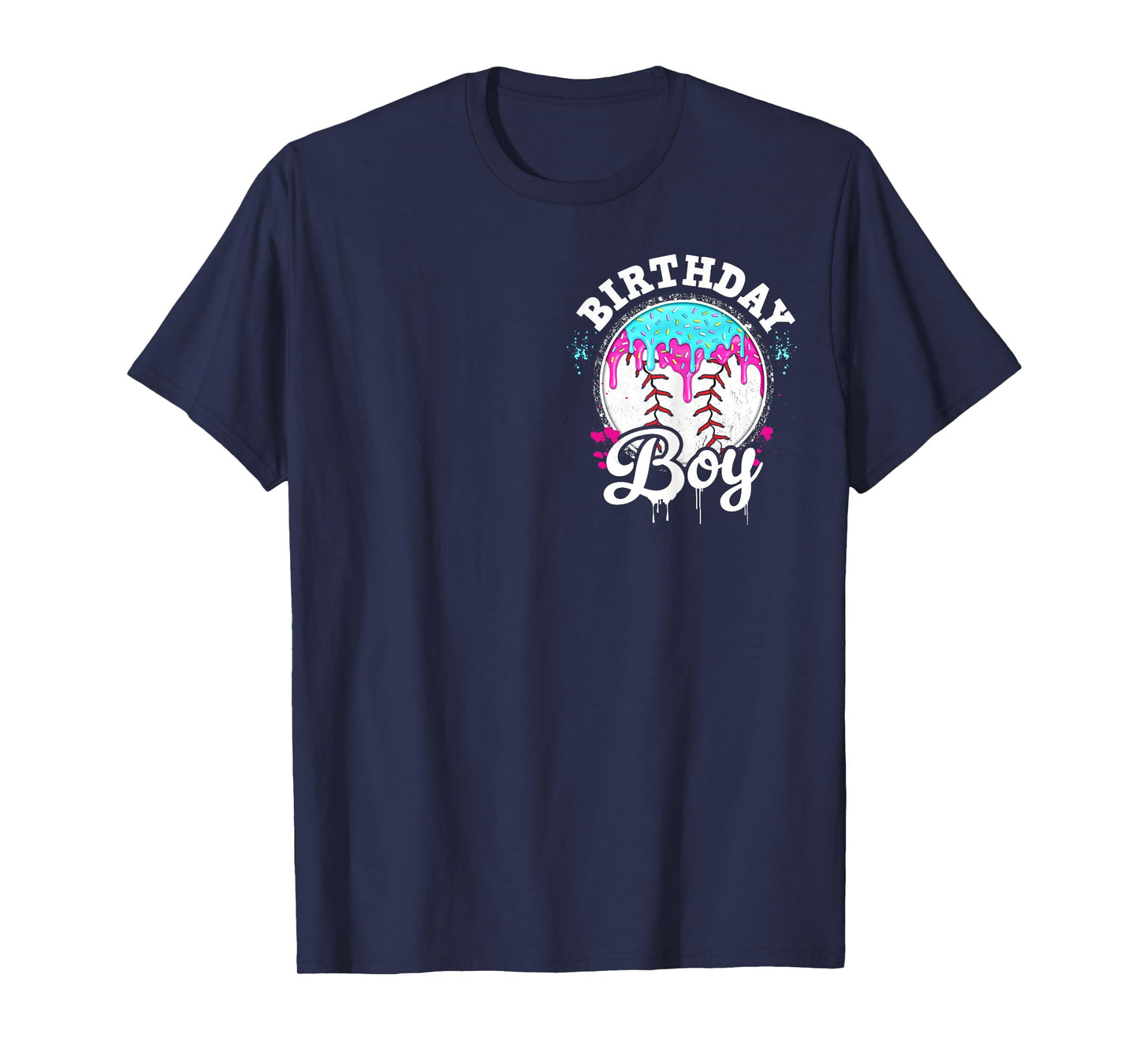 Baseball 5 Year Old Ice Cream Drip 5th Birthday Boy Number 5 T-Shirt