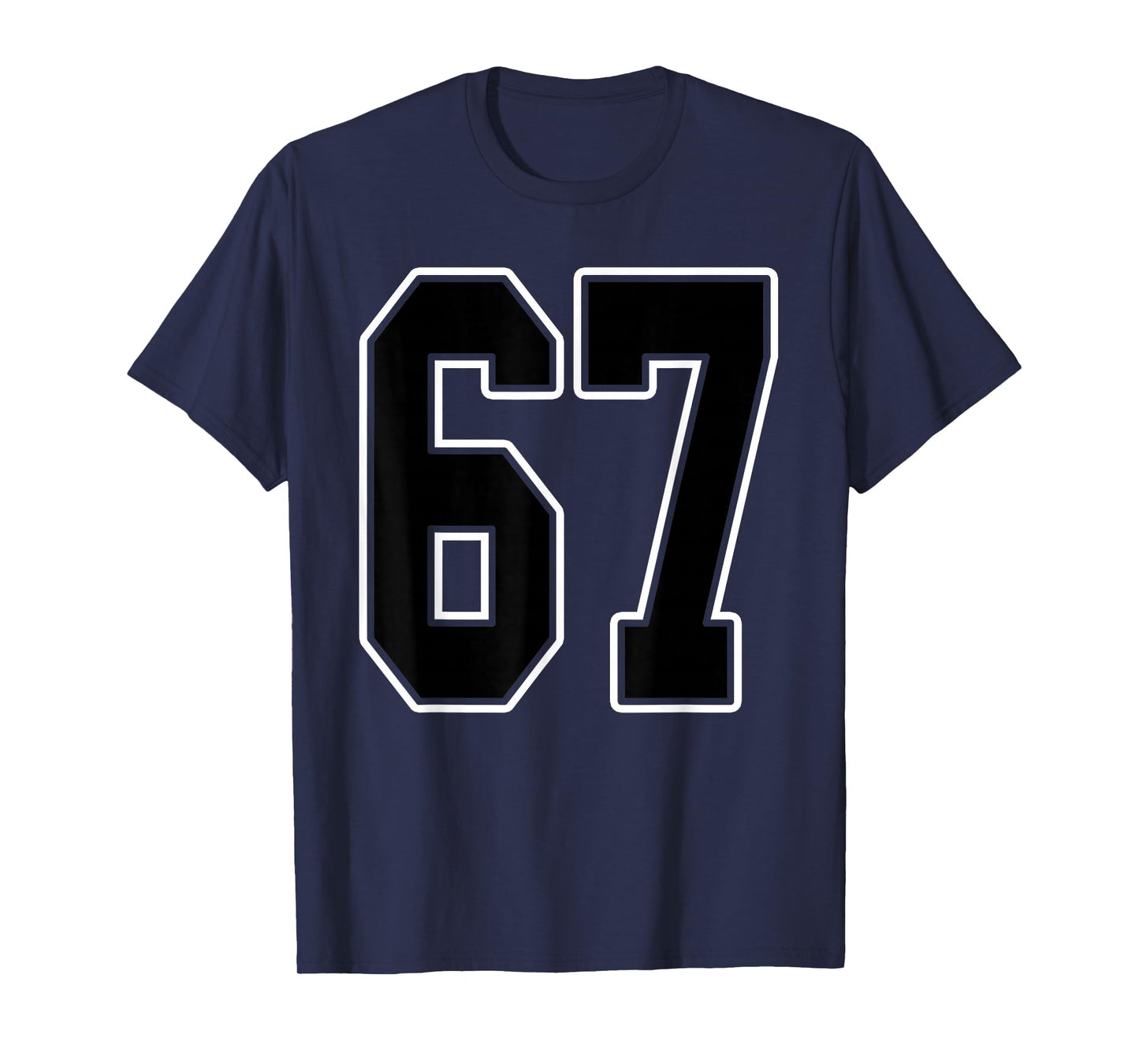 Black and White Number 67 Jersey Player Uniform #67 Fan T-Shirt