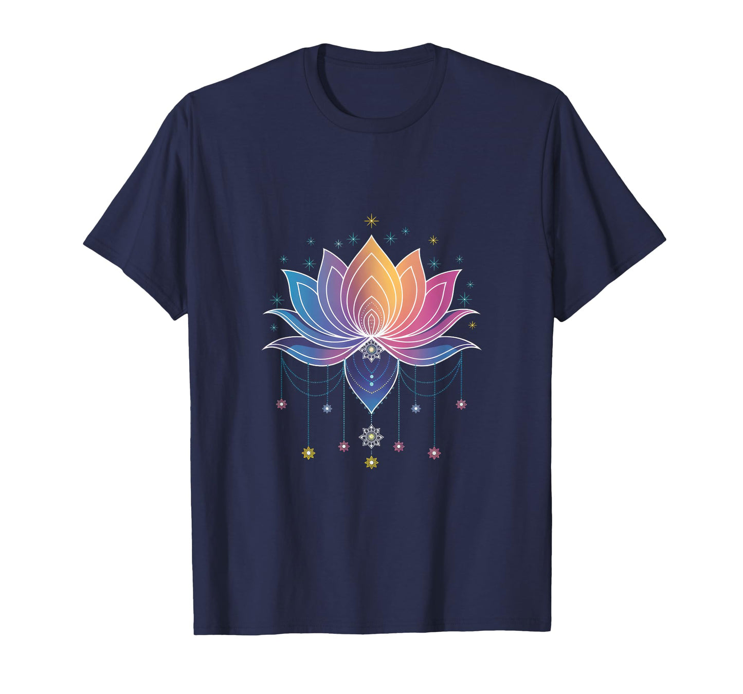 Bohemian Rainbow Lotus Flower Yoga Lotus flower T-Shirt