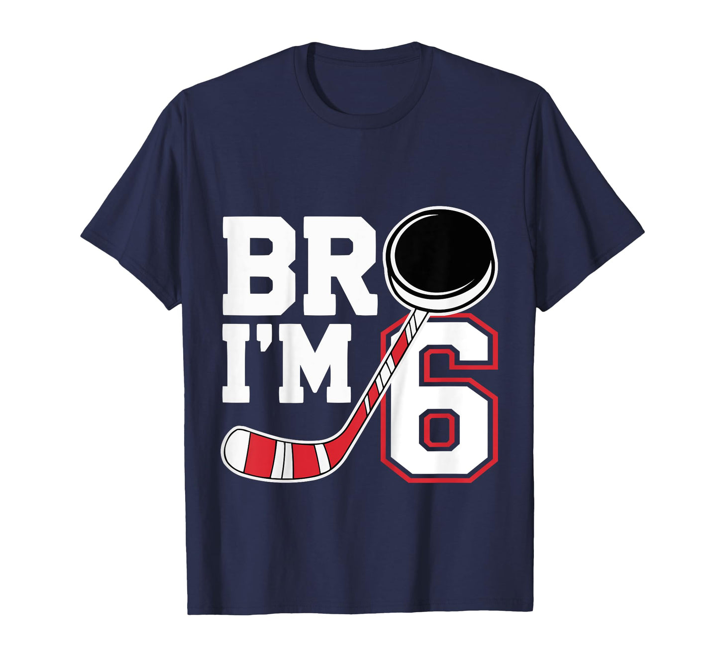 Kids Six Years Old tee 6th Birthday Hockey Player Birthday T-Shirt