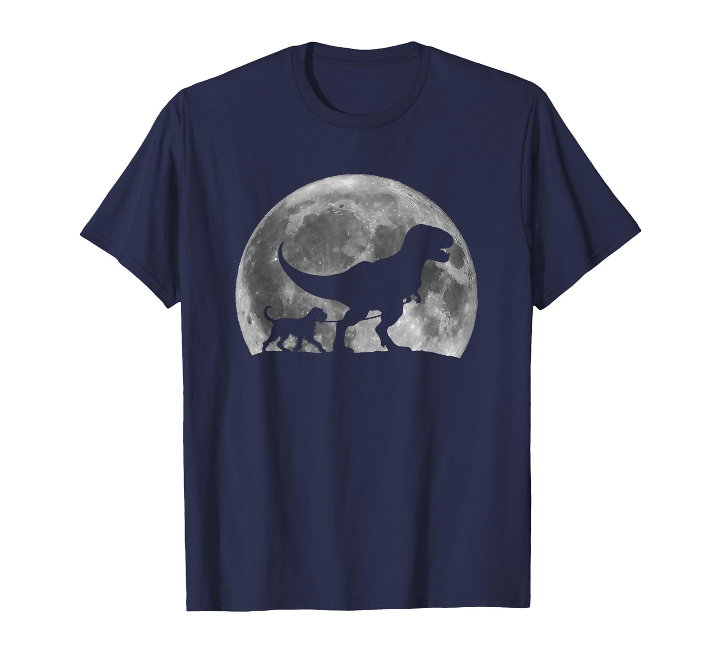 T Rex Walking a Dog Wirehaired Pointing Griffon Halloween Men Women Kids T-Shirt