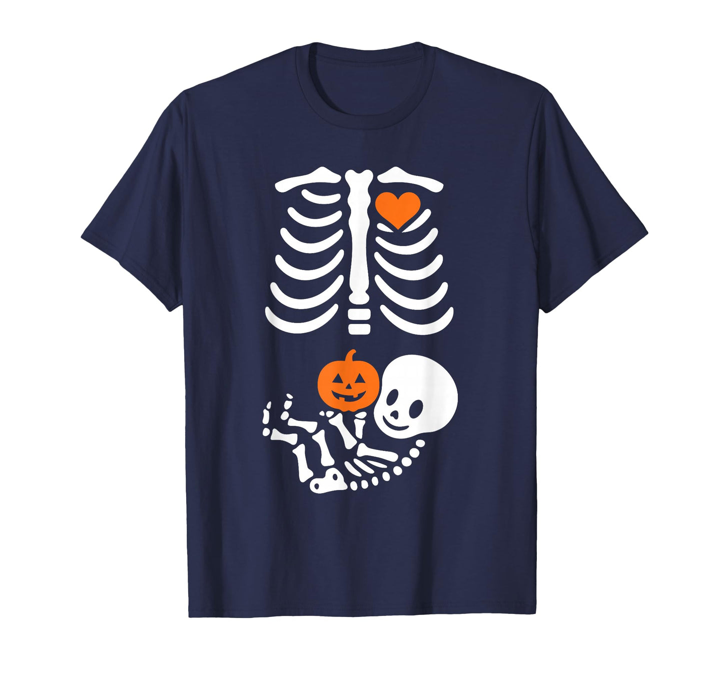 Pregnant Skeleton Baby Bump Funny Halloween Tee T-Shirt