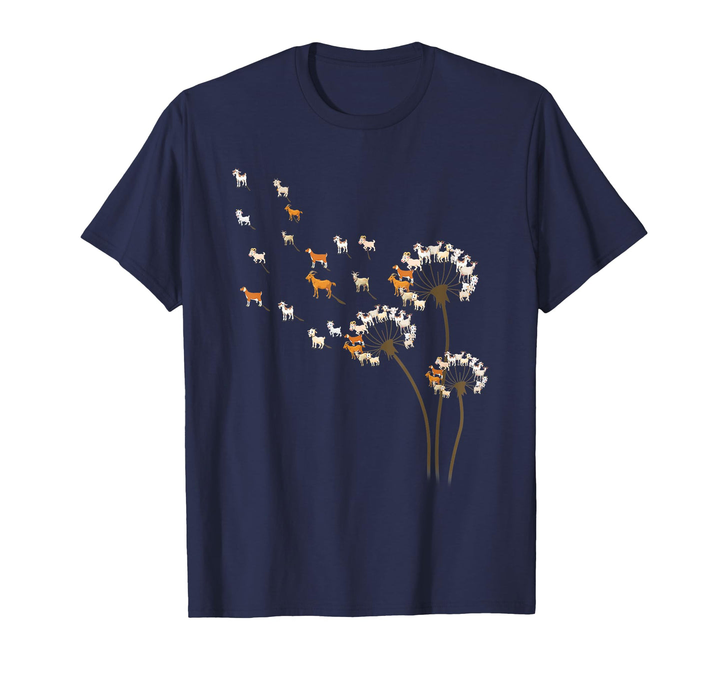 Animal Lover Gifts Goat Dandelion Flower For Men Women T-Shirt
