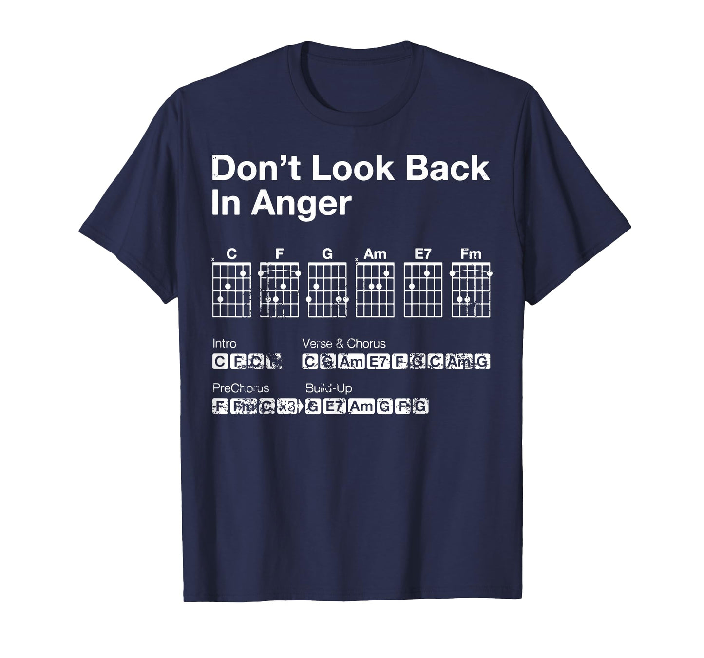 Vintage Guitar Chords Oasis Dont Look Back In Anger T-Shirt
