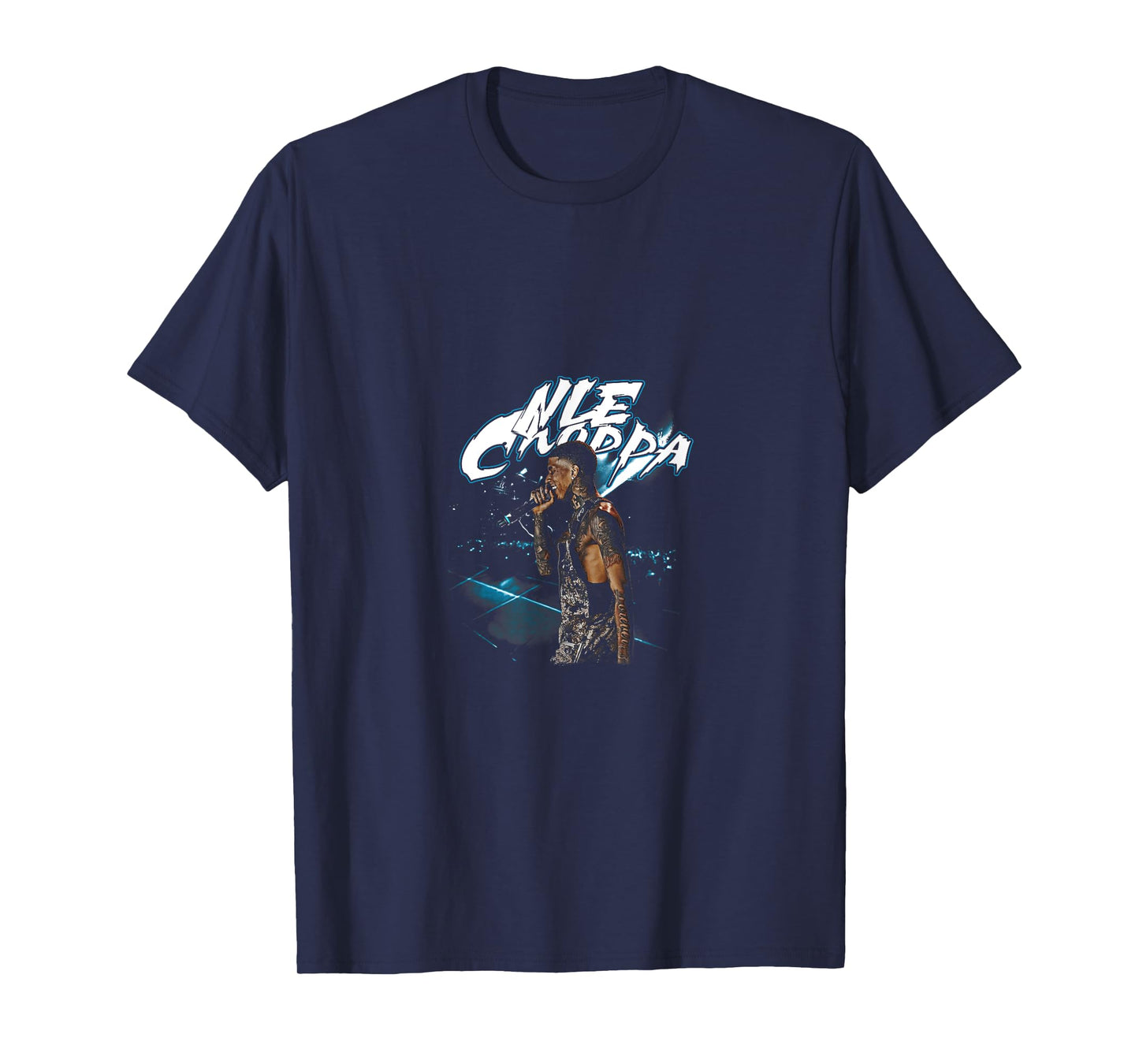 Control Industry Nle Choppa Unisex-Adults, Unisex-Kids Black Modern Cartoon T-Shirt Small Crew Neck Short Sleeve