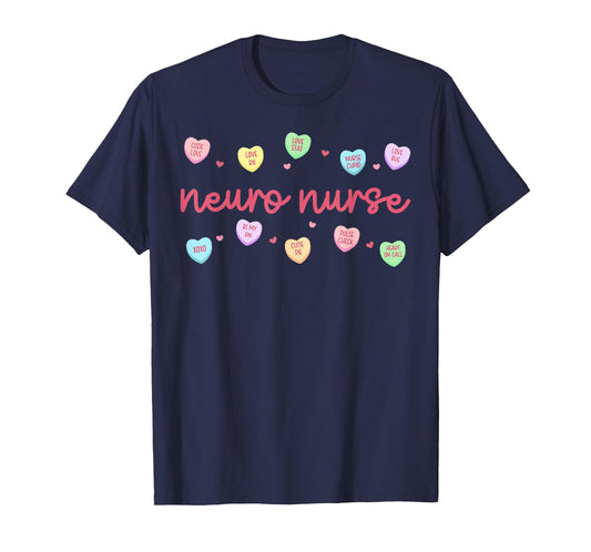 Neuro Nurse Heart Valentine Day Neuroscience Neurology Squad T-Shirt