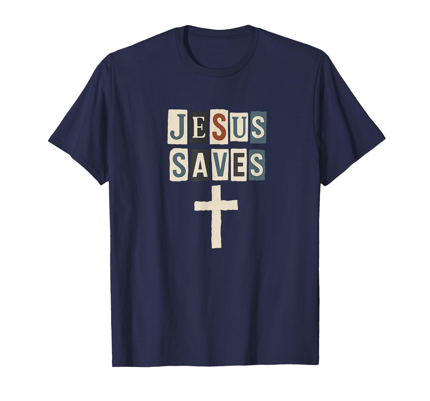 Jesus Saves Ransom Style Creative Christian Design T-Shirt