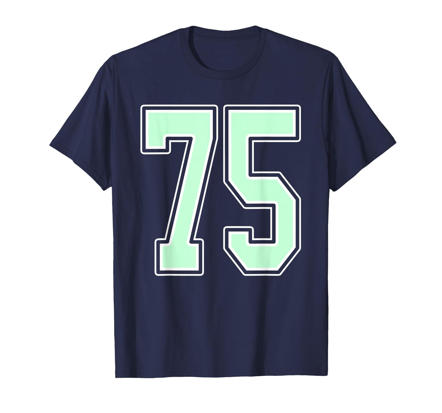 Cute Mint Green Number 75 Jersey Player Uniform #75 Fan T-Shirt