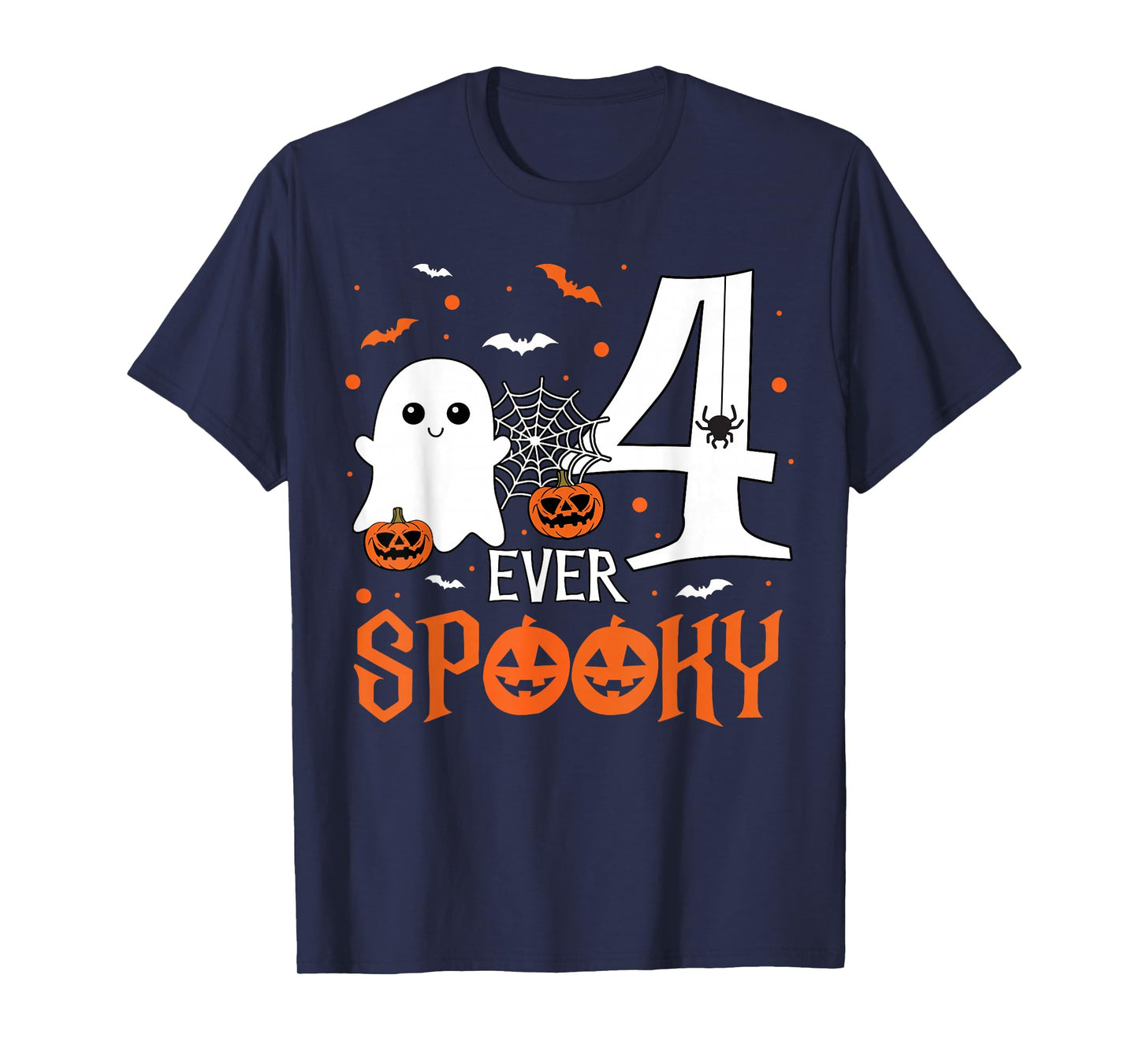 Four Ever Spooky Birthday Decorations 4th Birthday Halloween T-Shirt