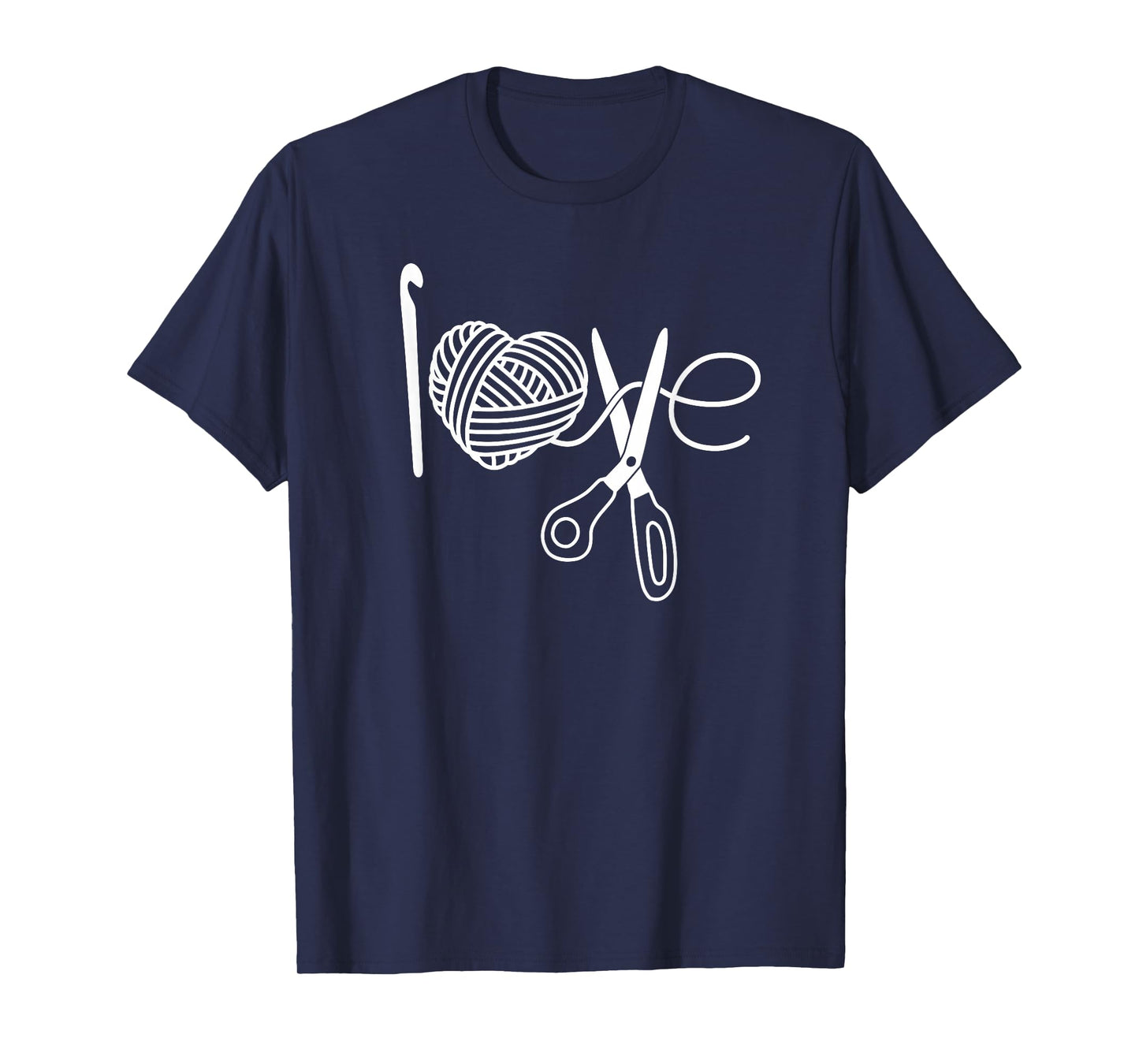 Crochet Love Crochet Heart Yarn Knitting I Love Crochet T-Shirt, Small, Black