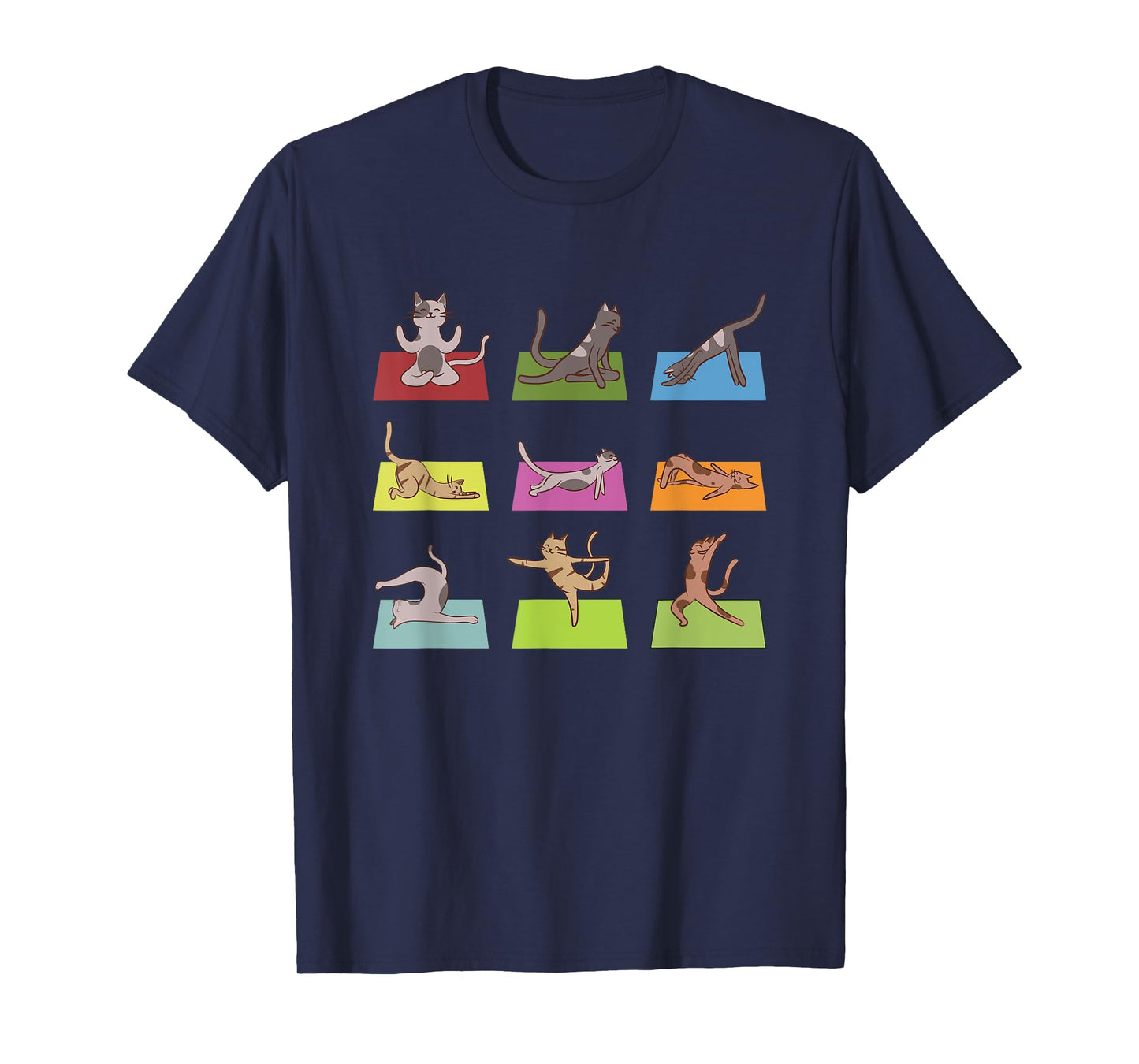 Funny Cat Yoga Positions Meditation Yoga Lover T-Shirt for Men Women Girls Kids