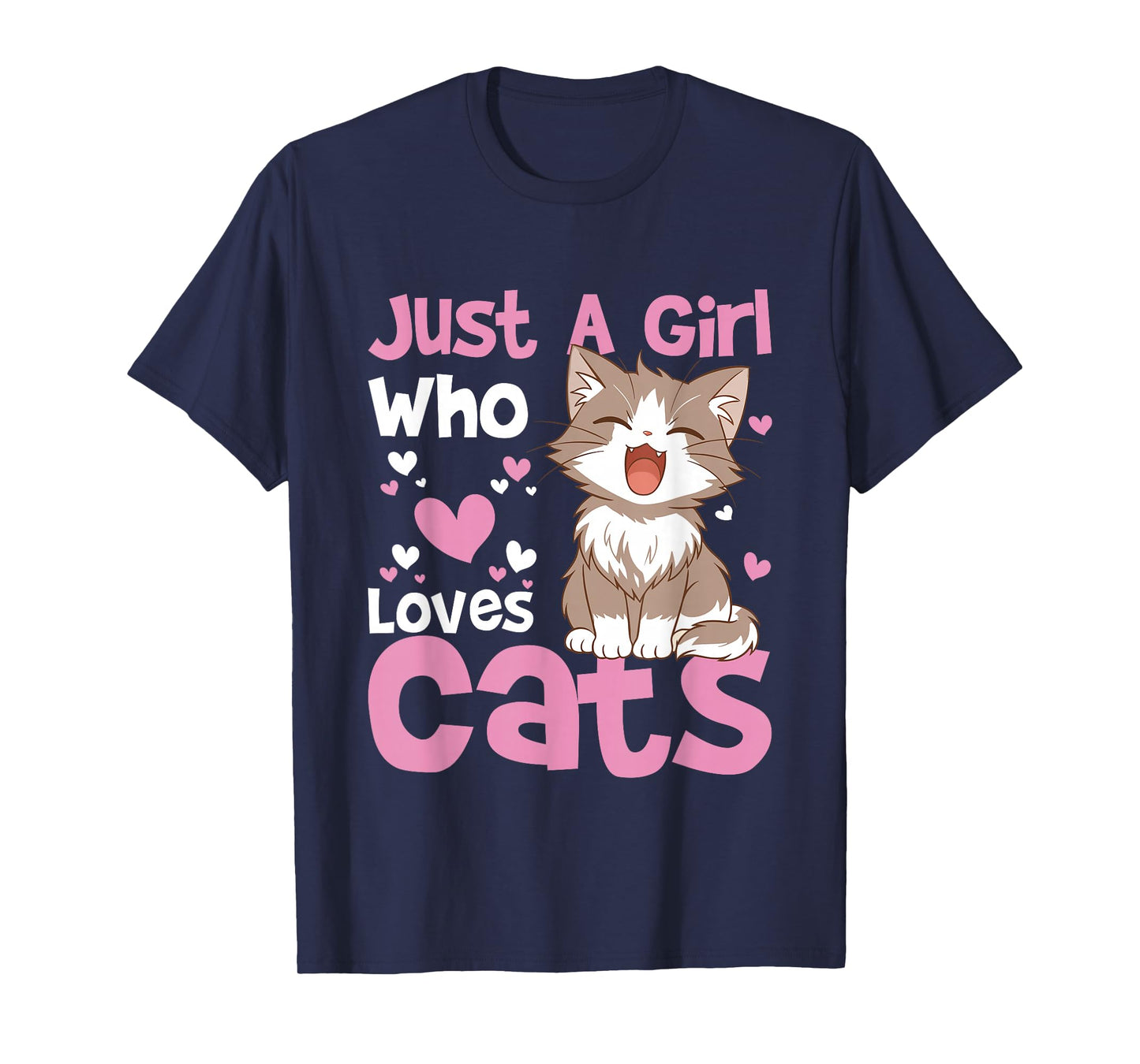 Just A Girl Who Loves Cats Cute Cat Lover Design mom T-Shirt