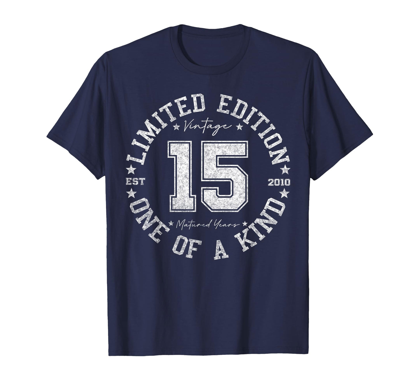 Retro One Of a Kind Shirts For Men Women 2025 15th Birthday T-Shirt, Unisex-Youth, Black, Small, Short Sleeve, T-Shirt, Spring, Number, Vintage, 15 Year Old Gifts Vintage 2010 Limited Edition, SHIRT