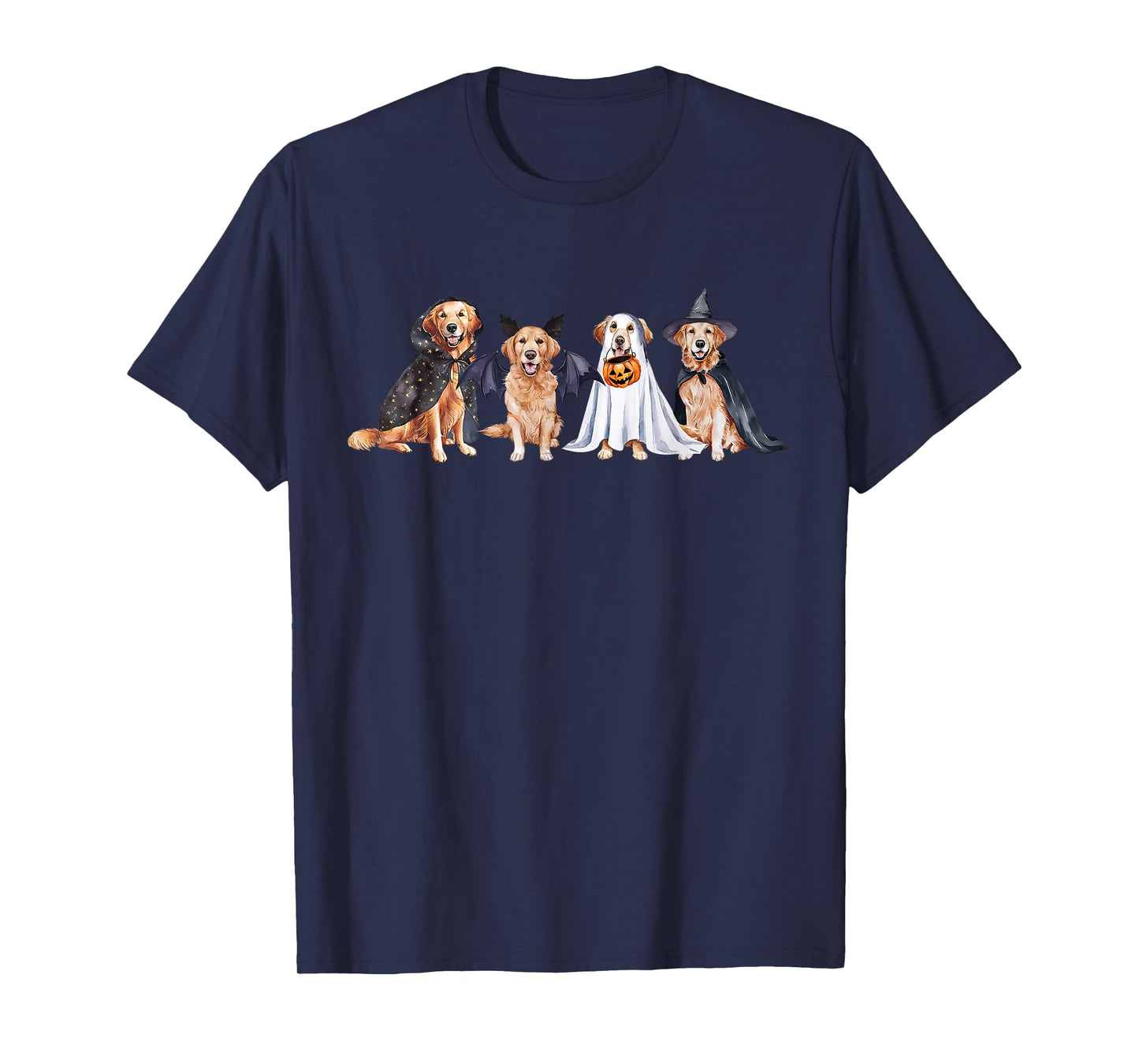 Golden Retriever Ghost Dog Halloween Golden Retriever Witch T-Shirt