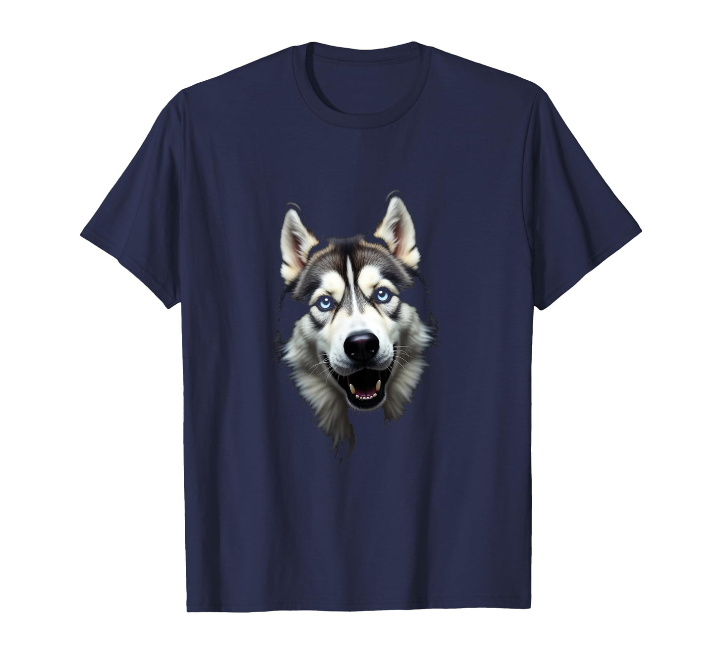 Black Siberian Husky Dog Husky Face T-Shirt
