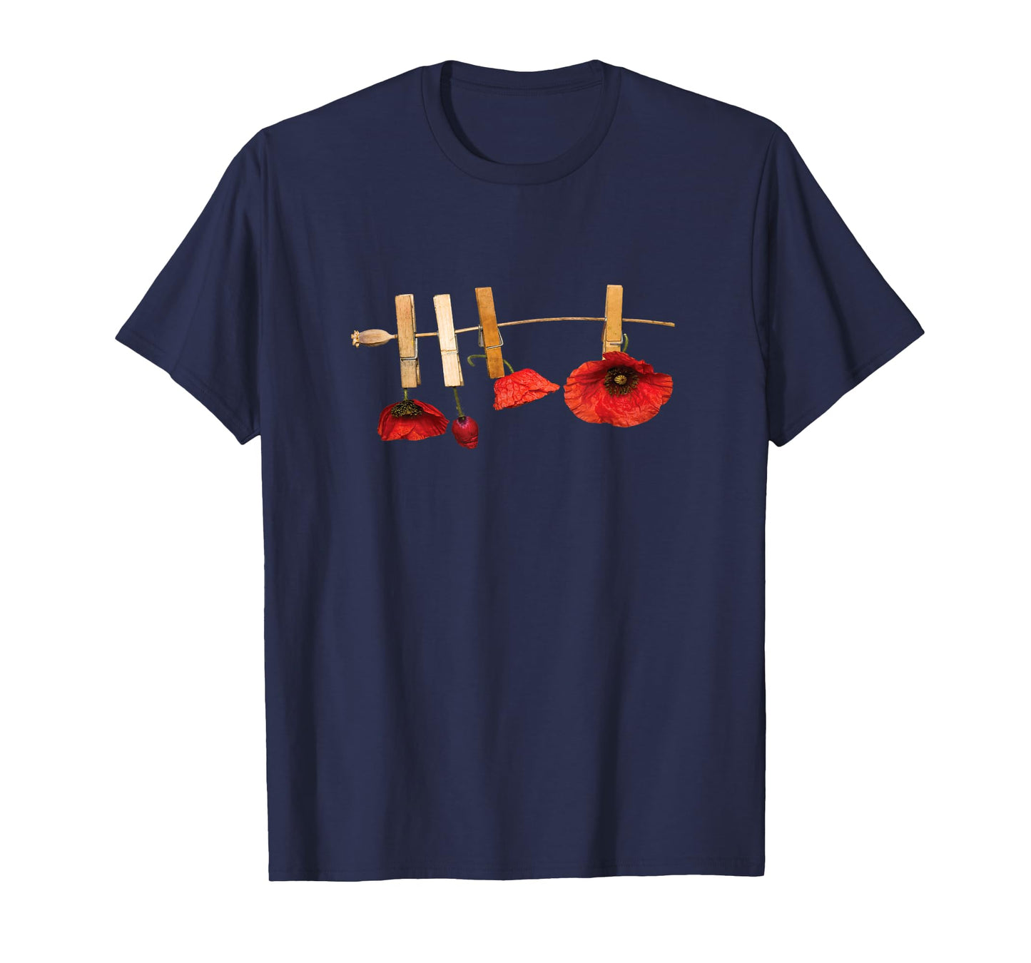 Poppies on Linen T-Shirt