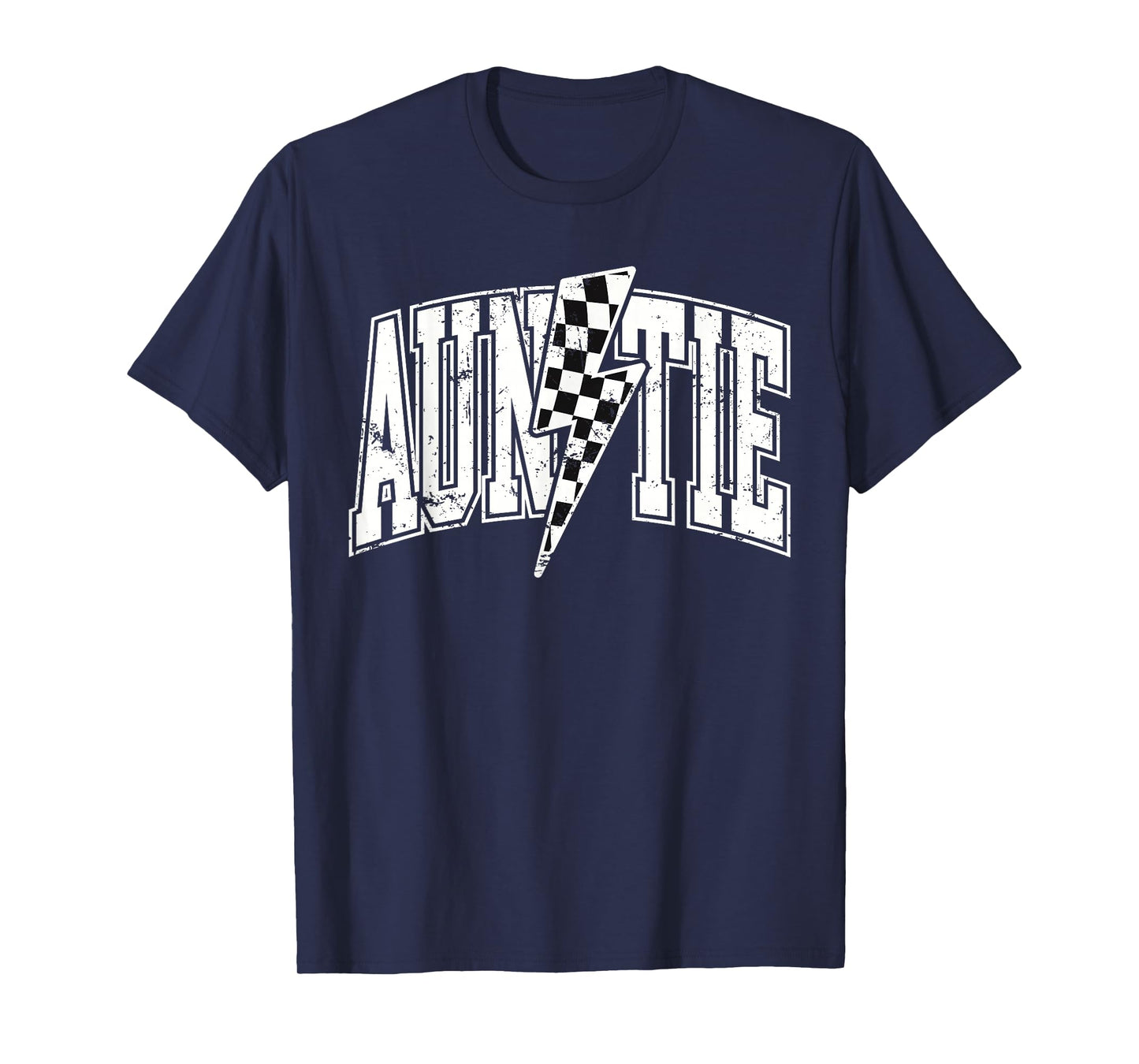 Auntie Hosting Race Car Pit Crew Checkered Birthday Party T-Shirt