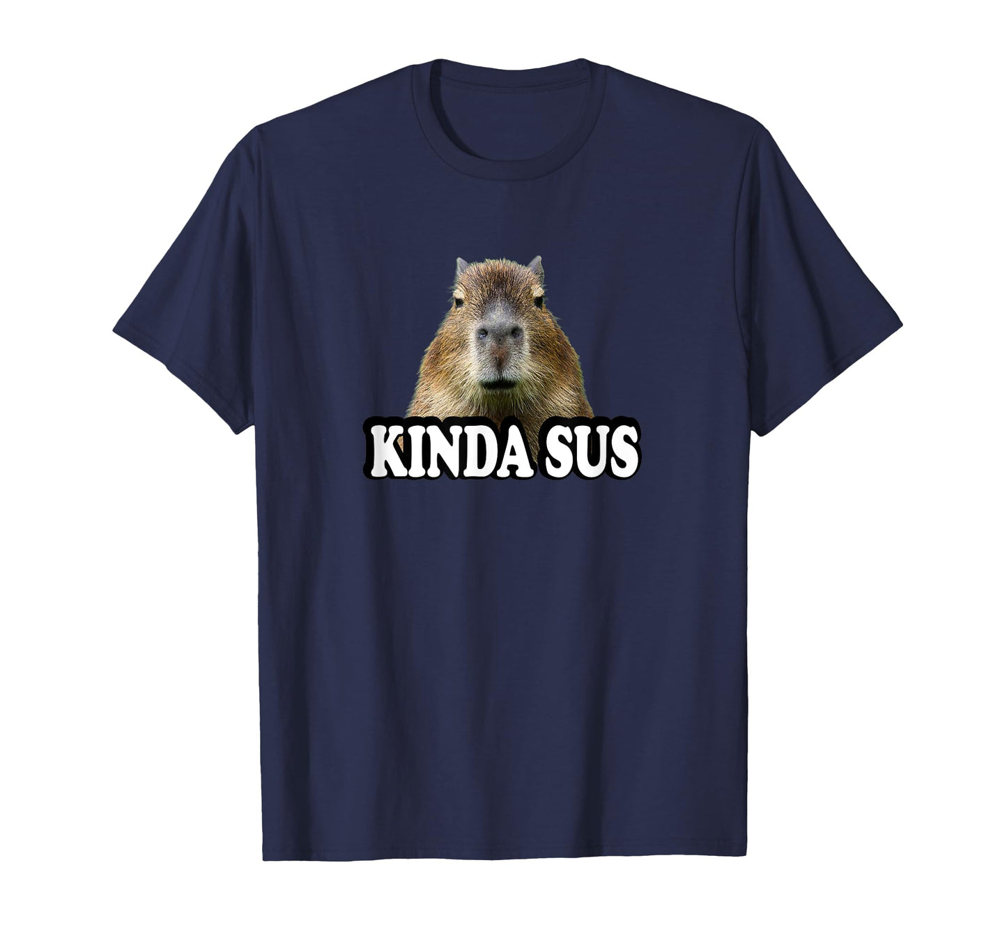 Mens Womens Kids Kinda Sus Meme Lover Capybara T-Shirt